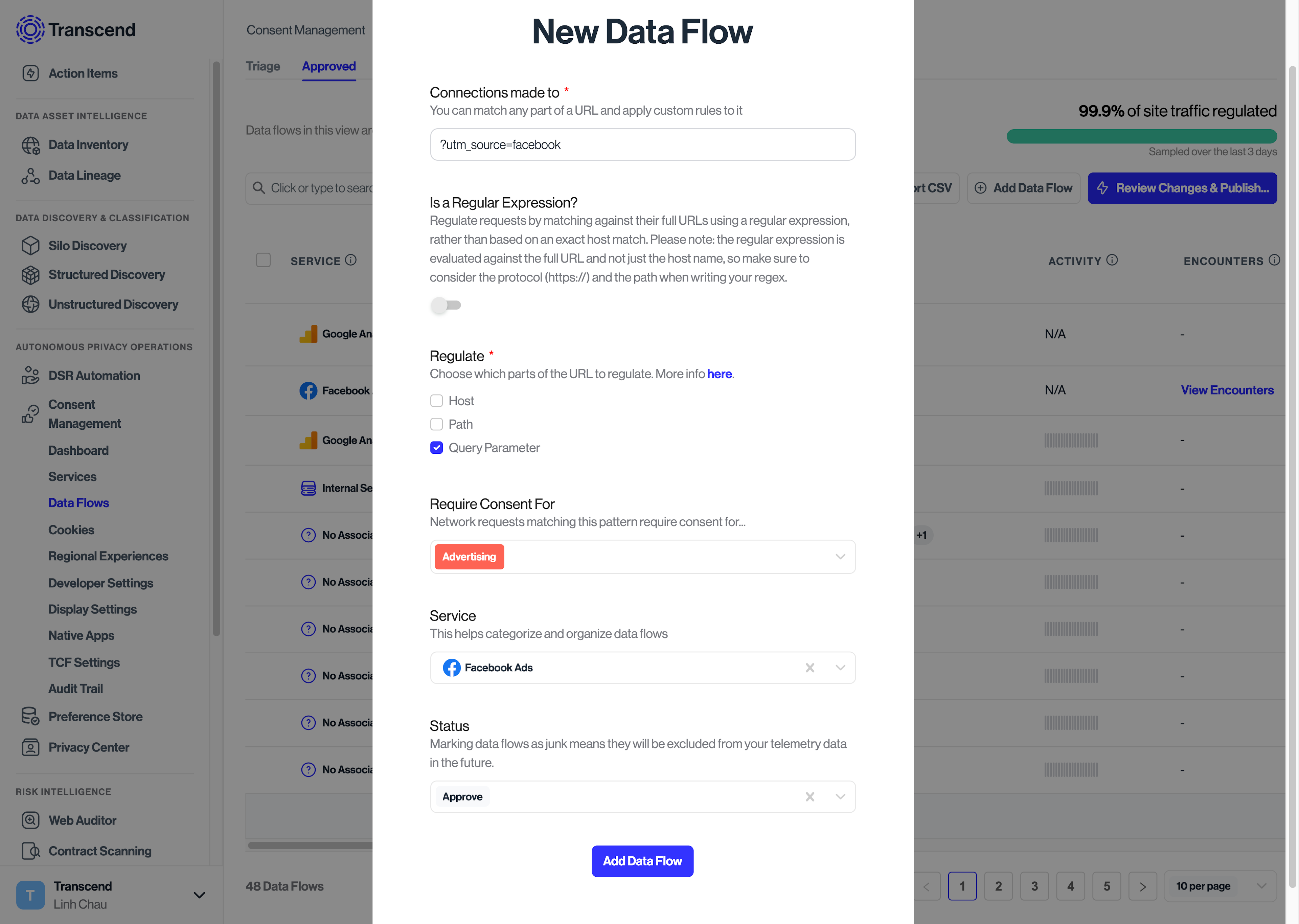 Adding a data flow