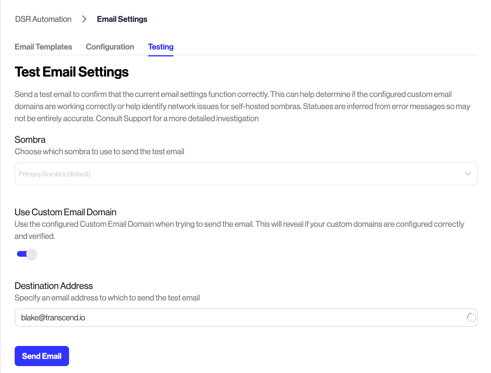 Test Email Settings