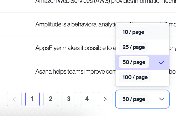 Select page size