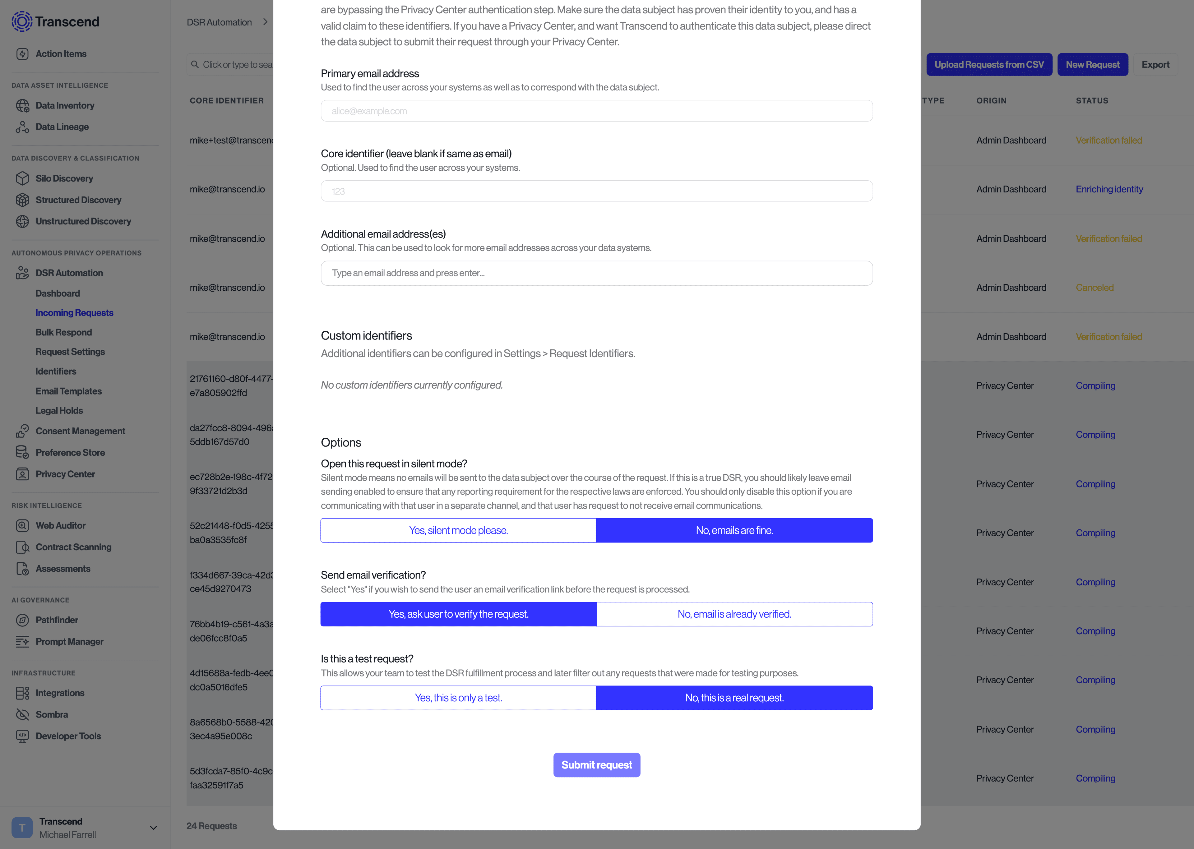 Admin Dashboard Email Verification.