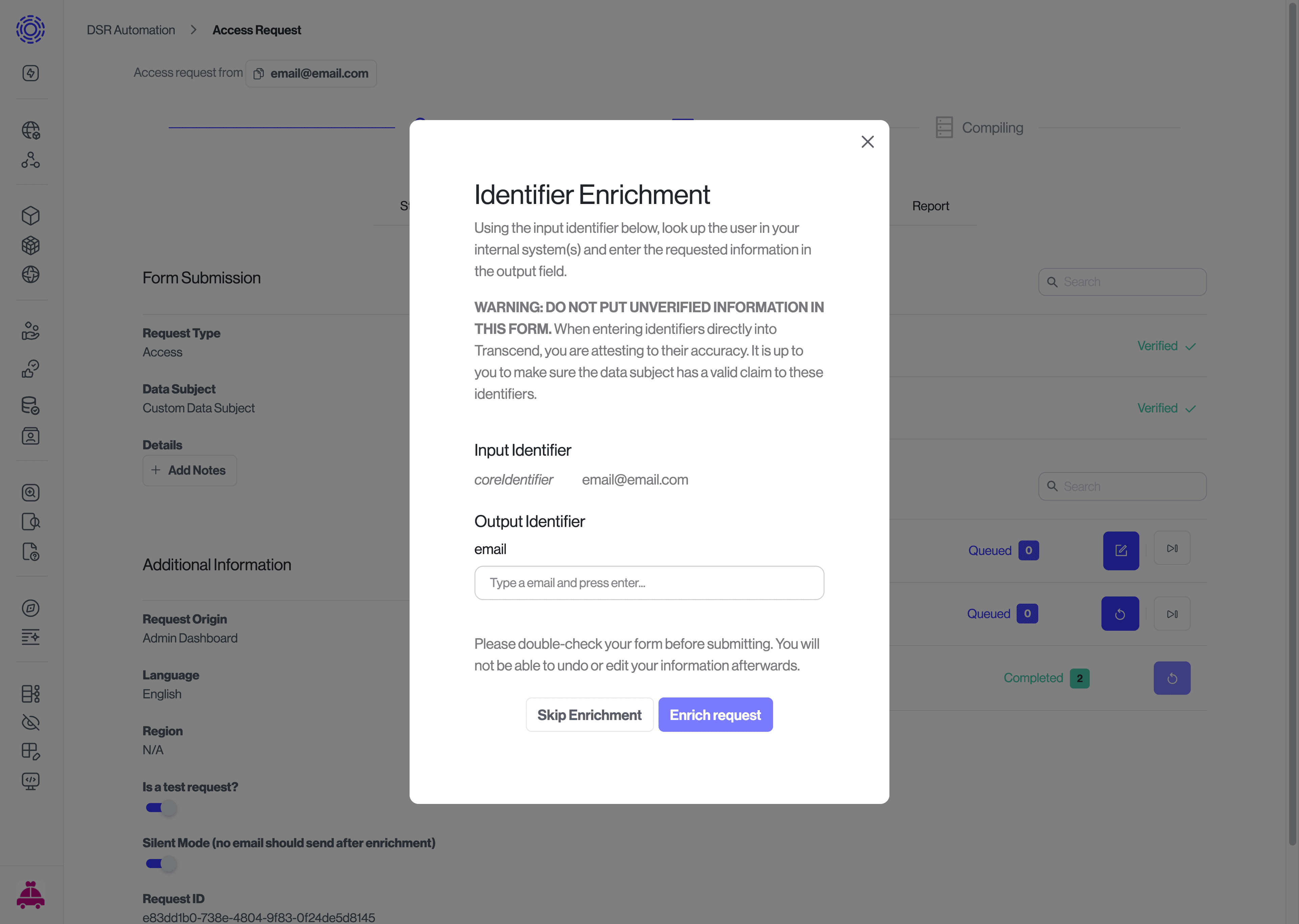 Data Request Details