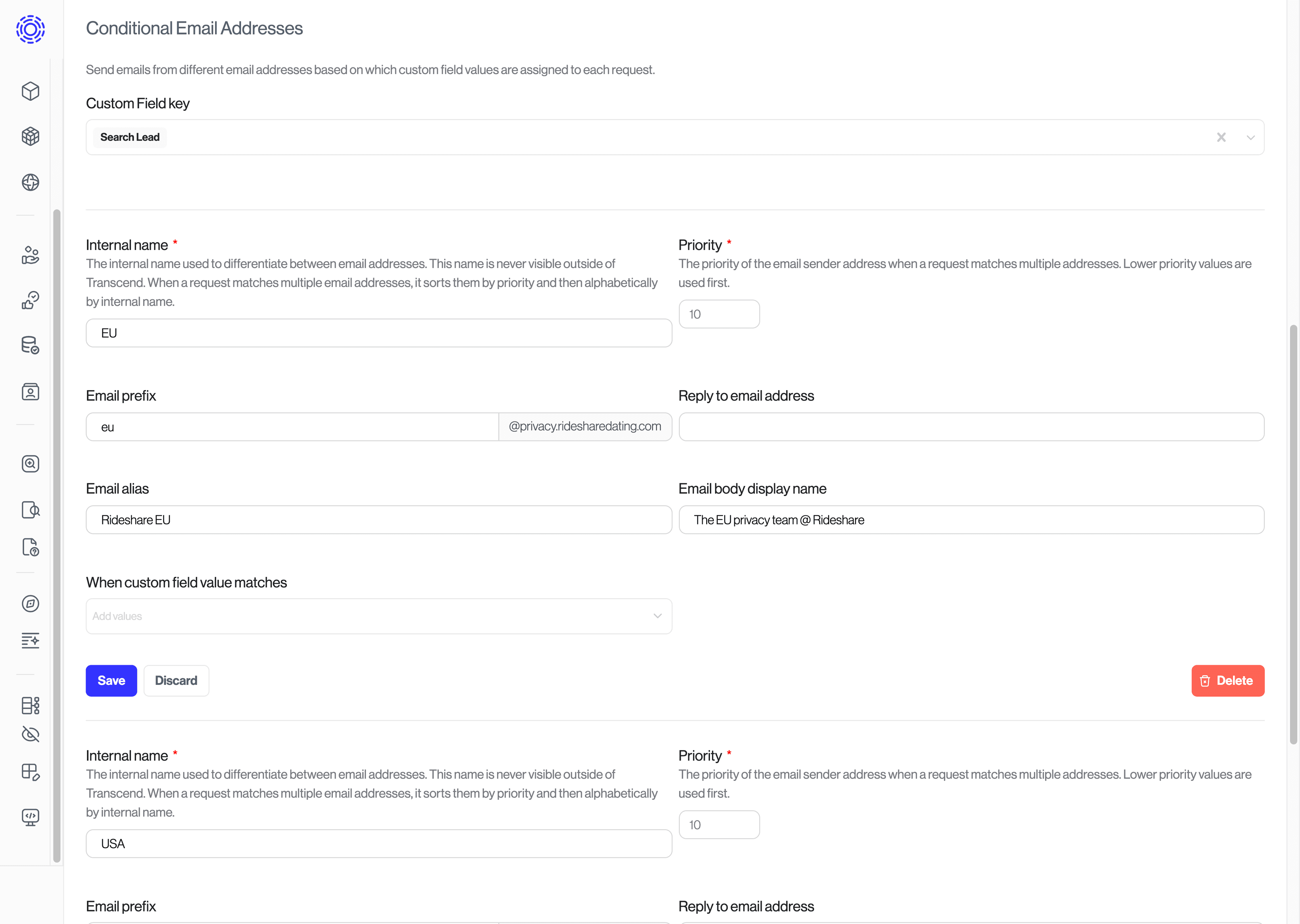 Conditional configuration UI