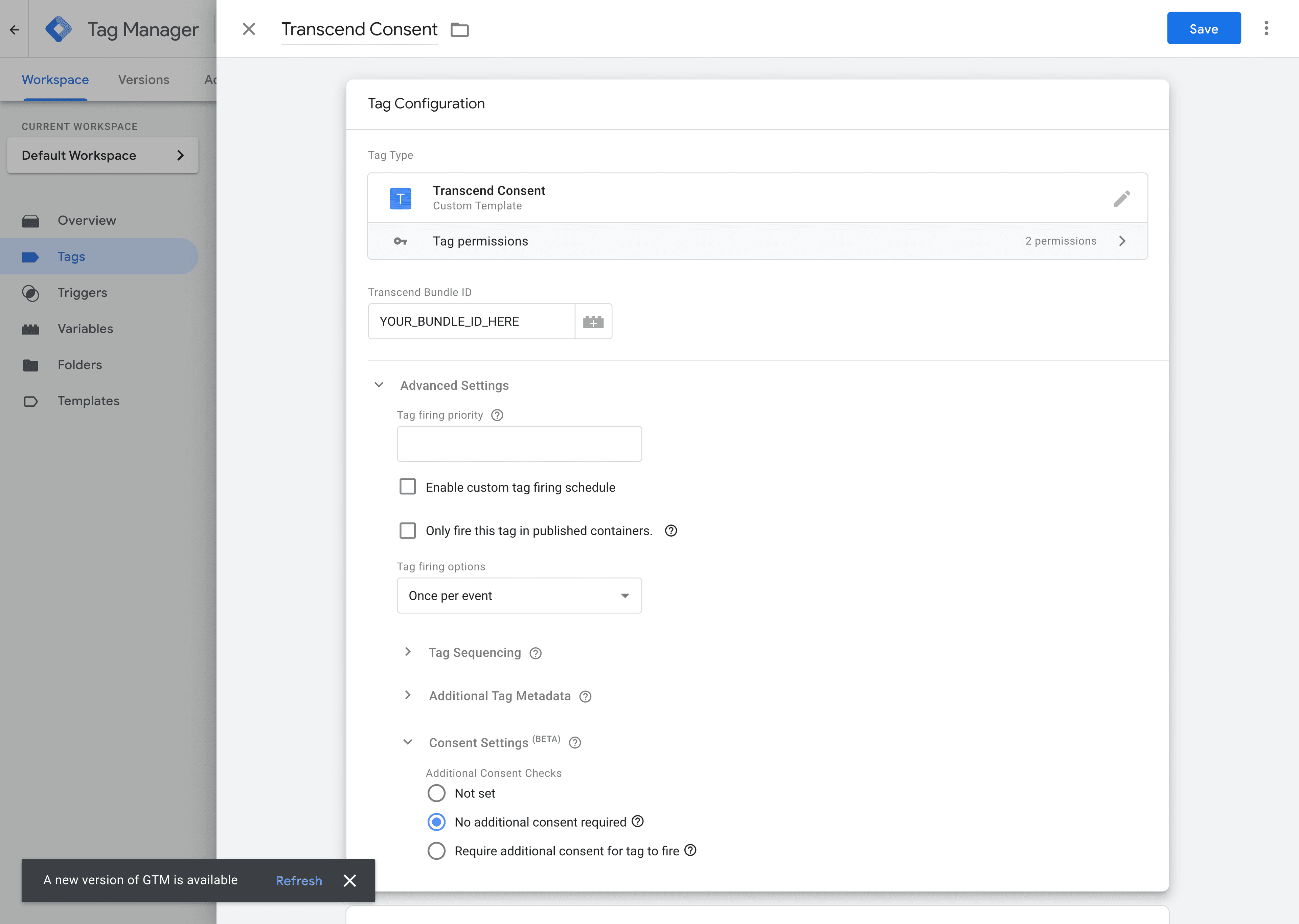 GTM Setup, Configuring tag trigger.