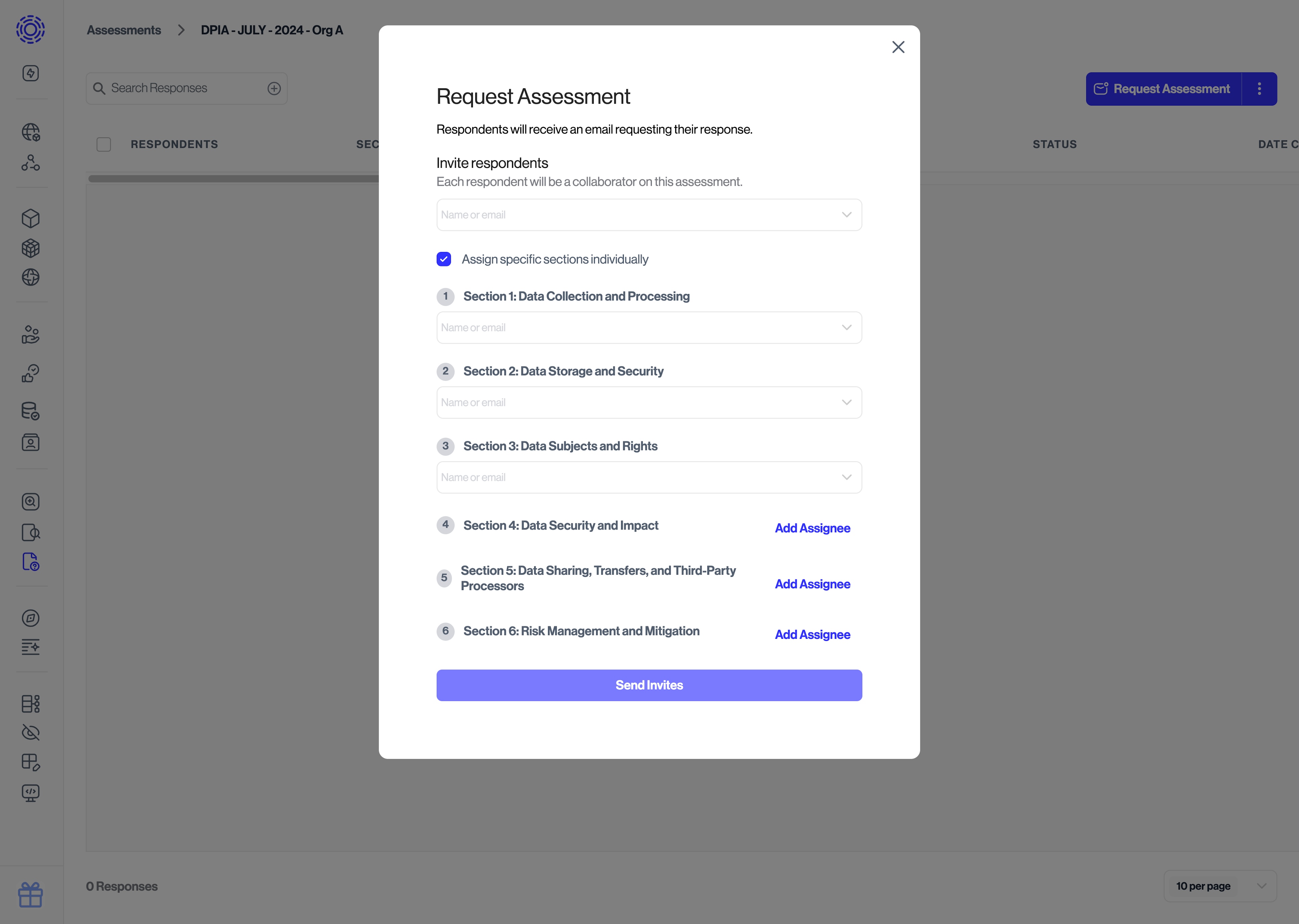 Assign Sections to different assignees