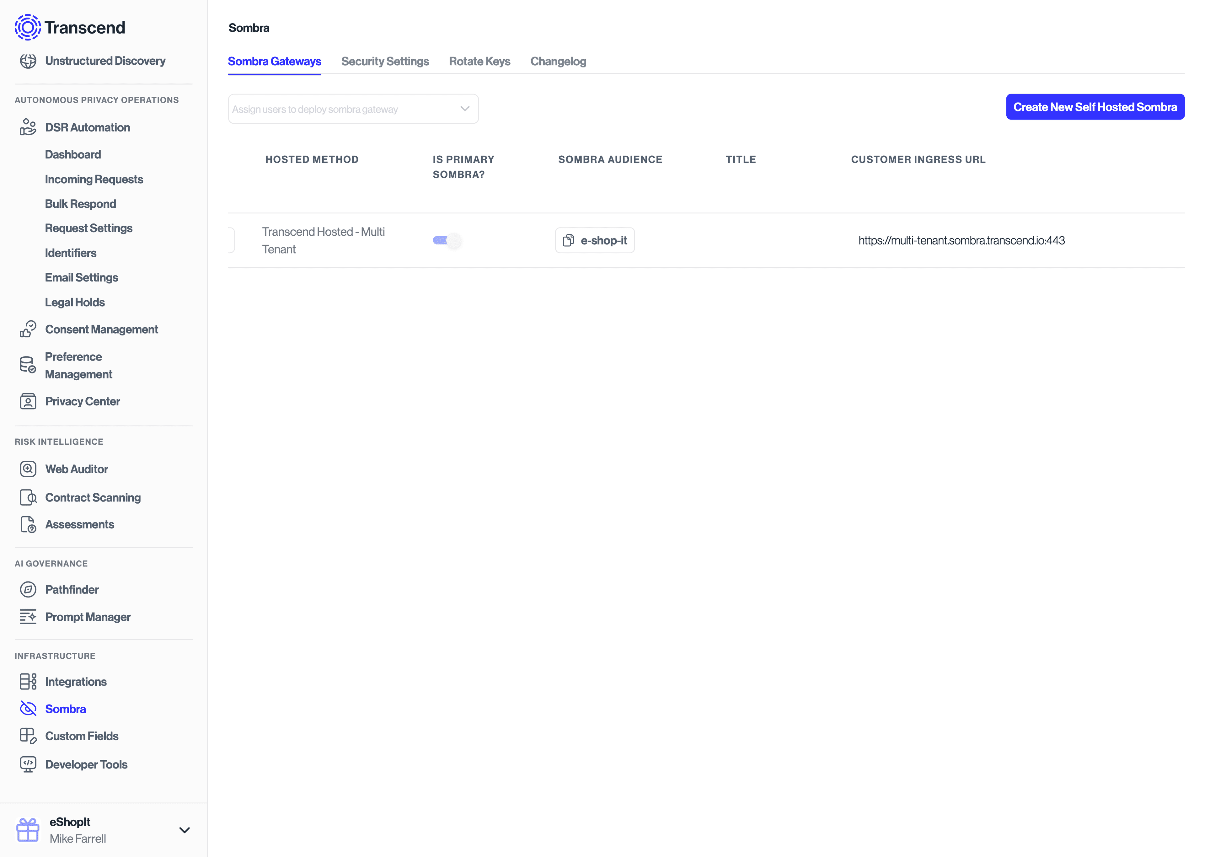 Preference Store Sombra Gateway