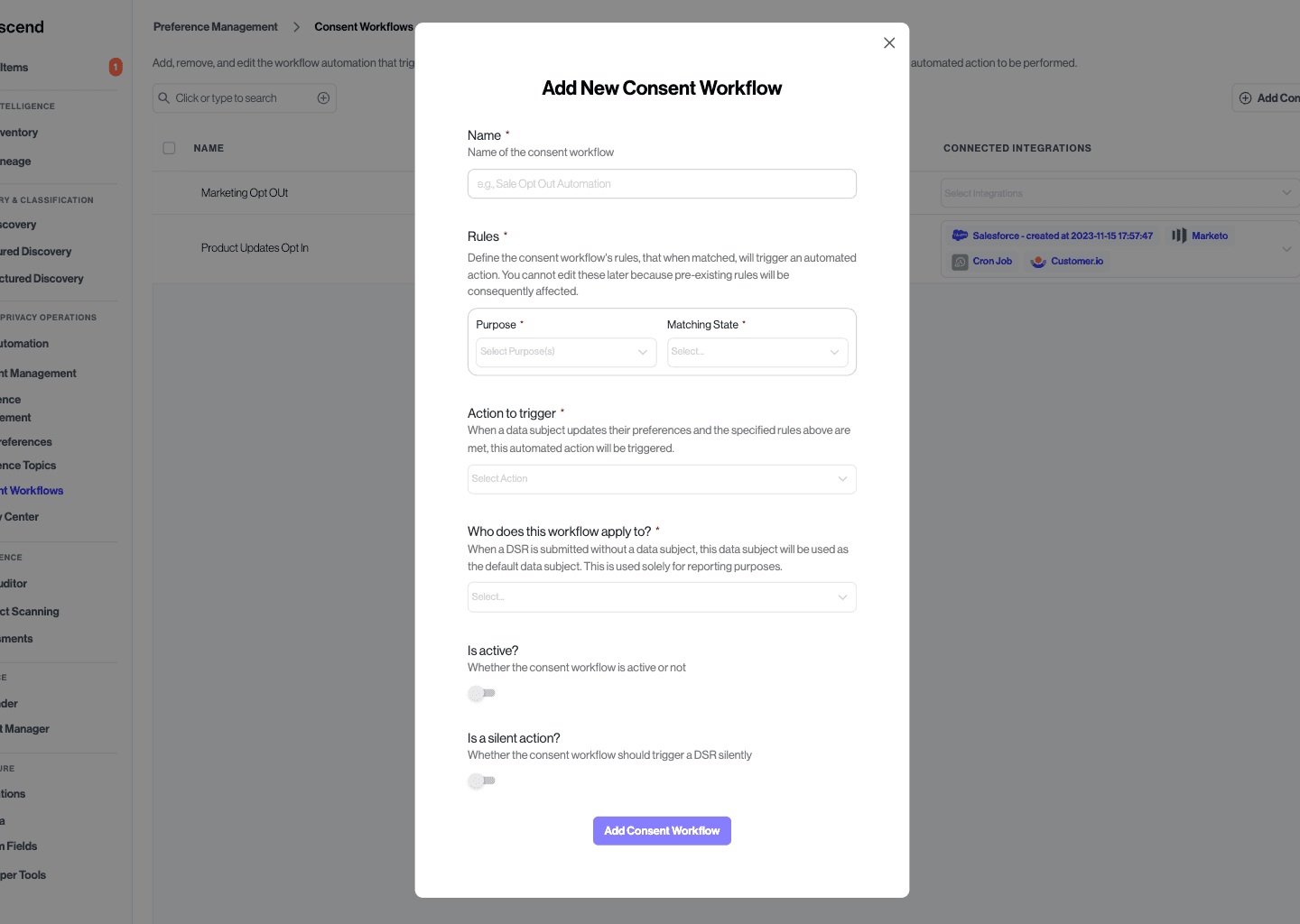 Configuring Consent Workflows