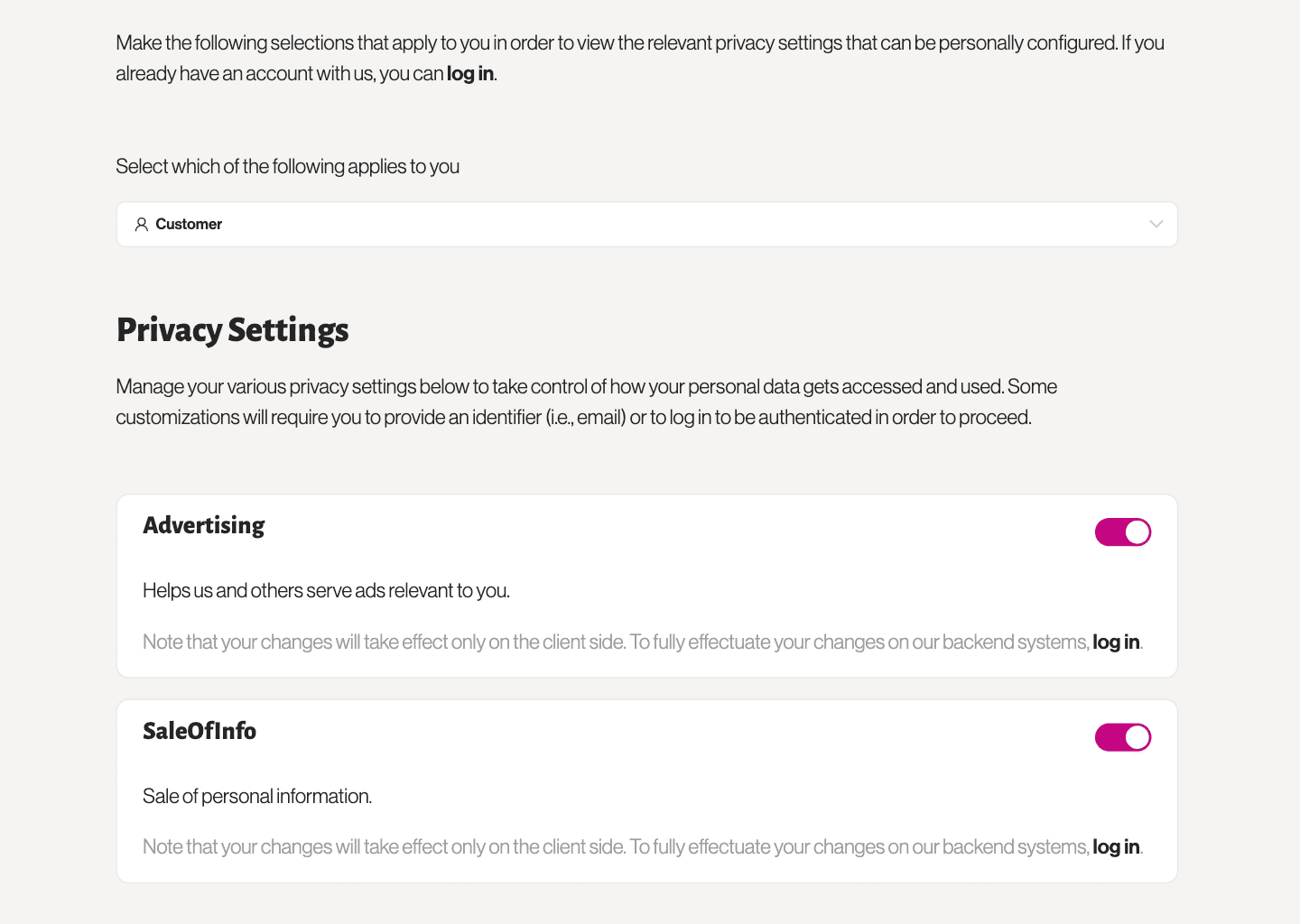 Configuring Privacy Settings