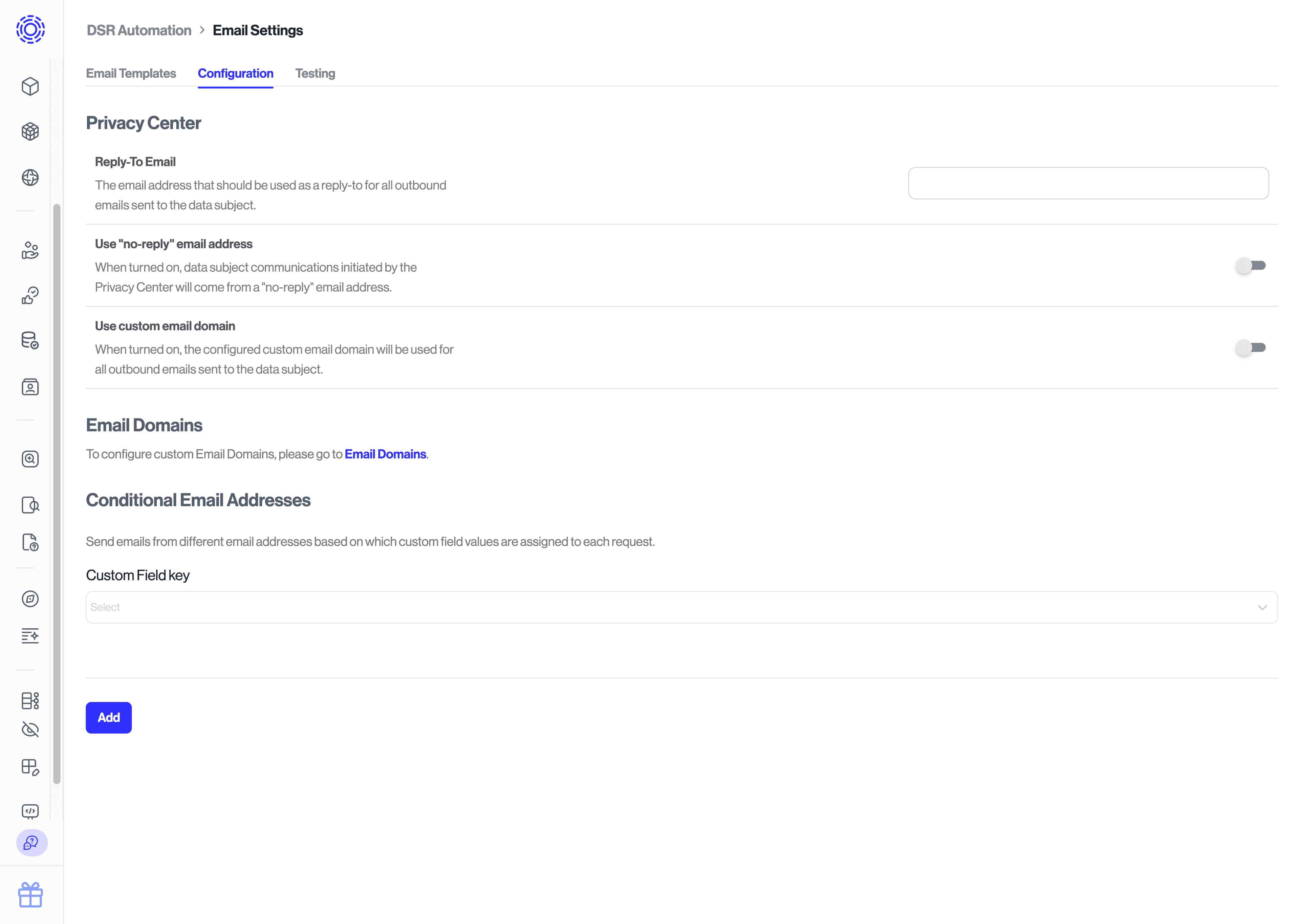 Email Settings UI