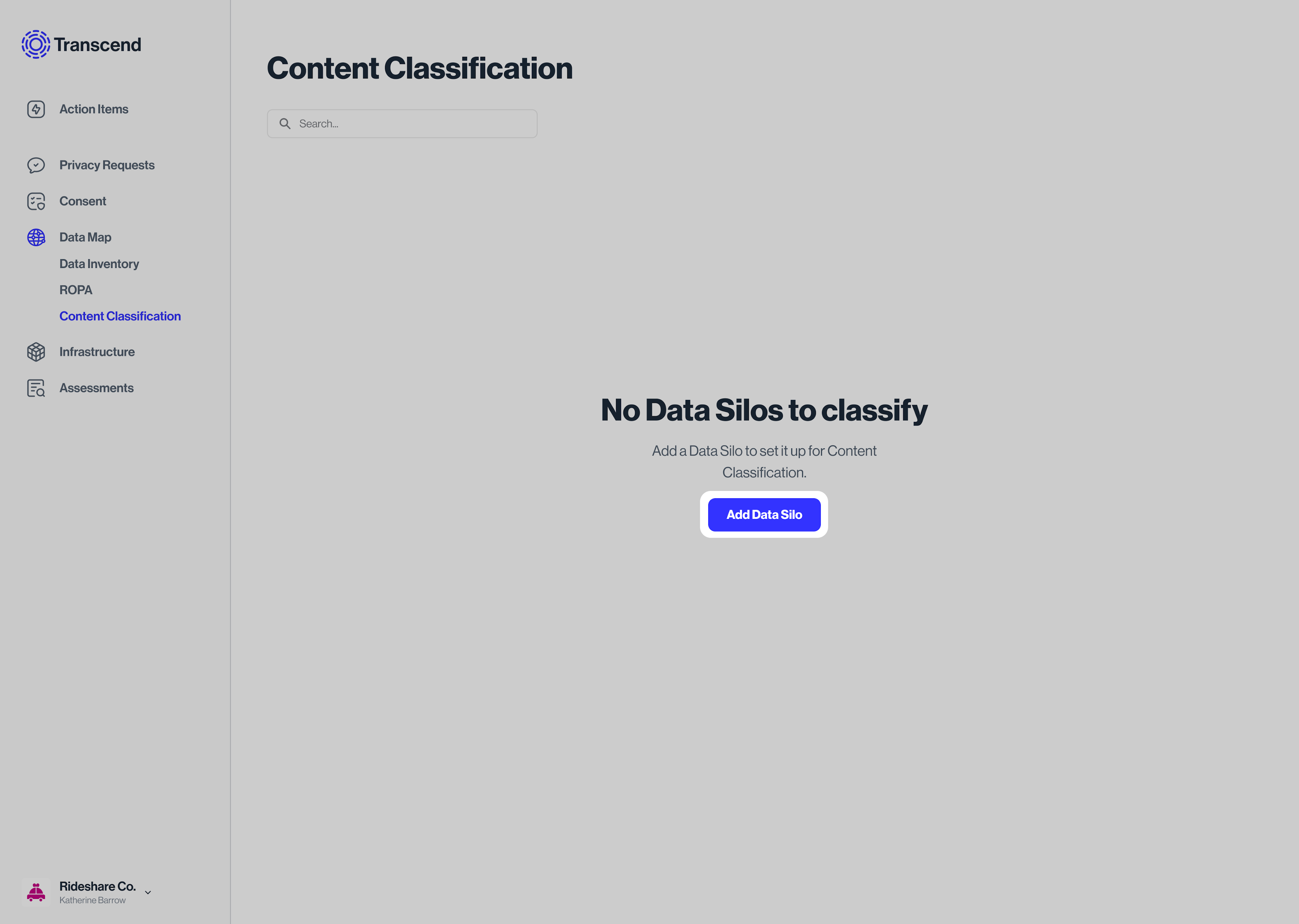 Adding a data silo to Transcend Data Mapping for Content Classification