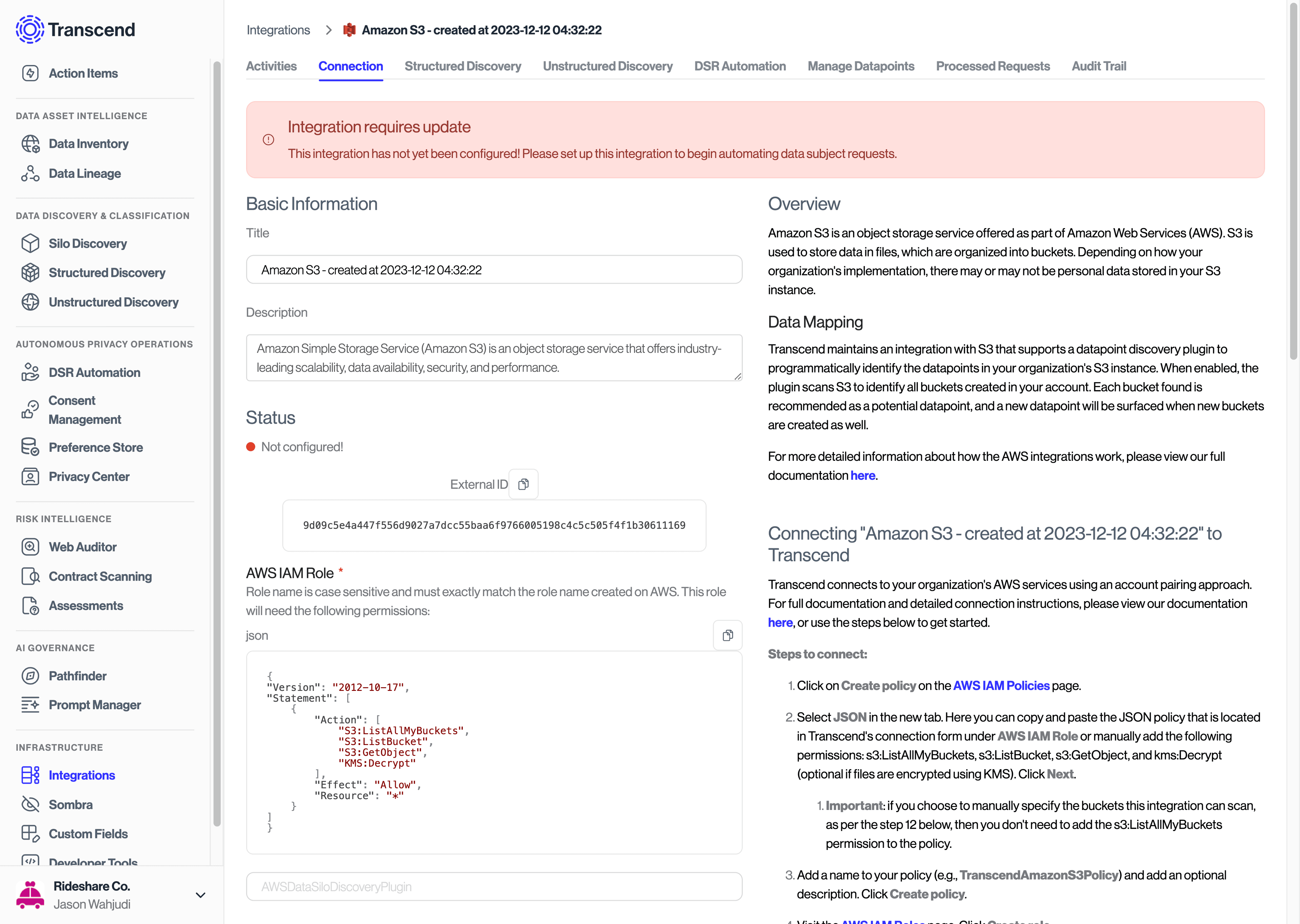 S3 Connection Form.