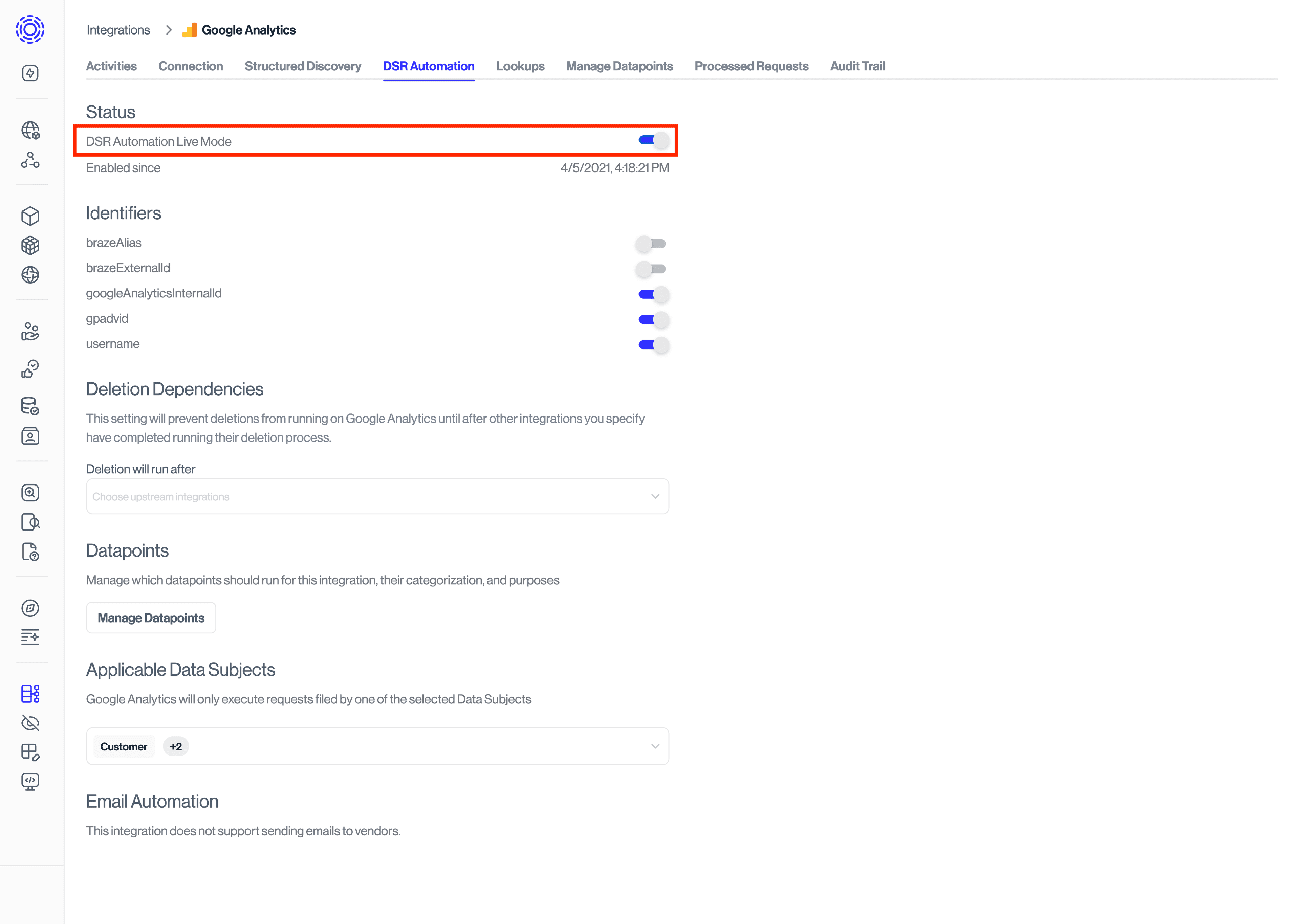 Live mode on for Transcend integration