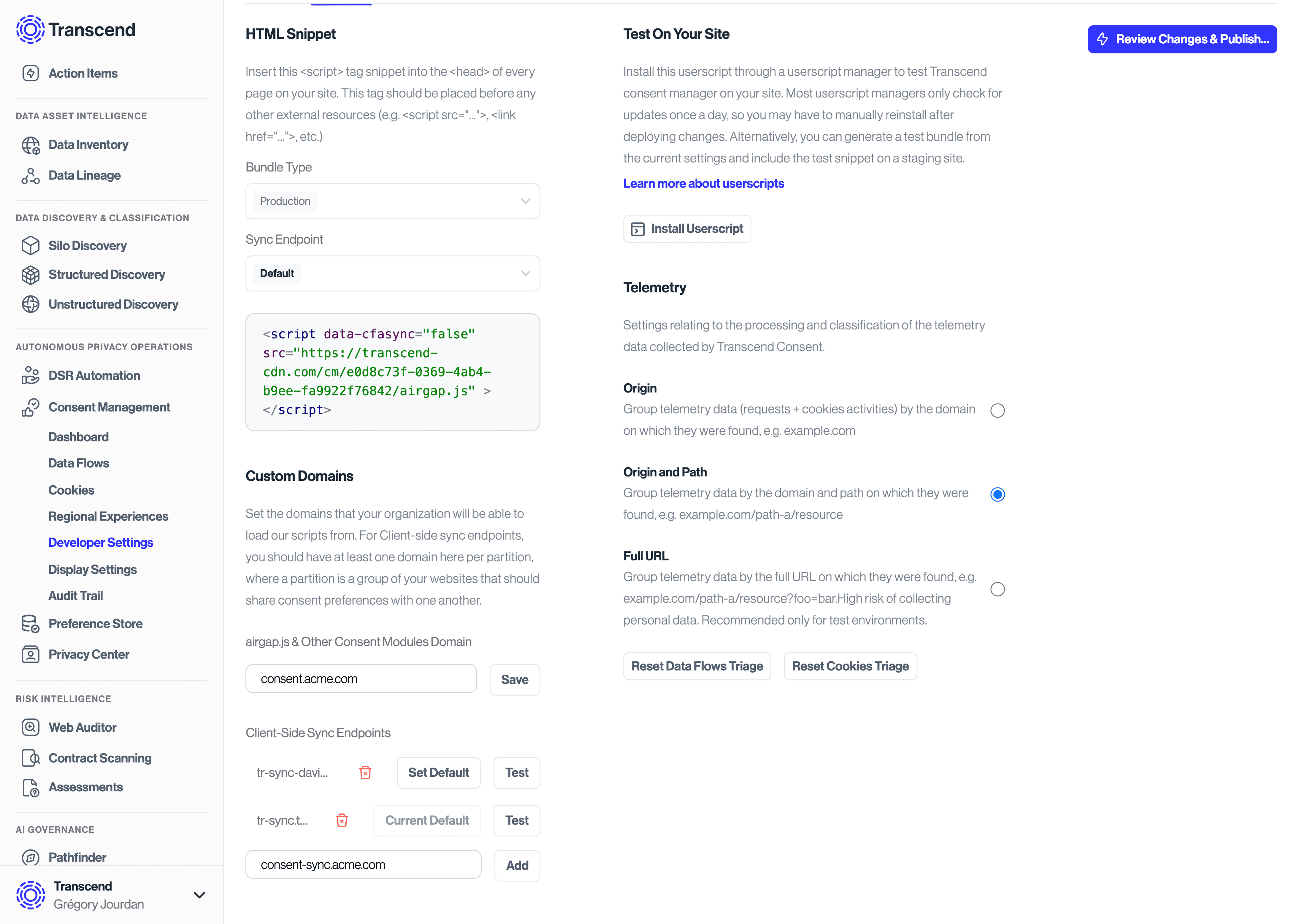 Custom Domain Admin Dashboard