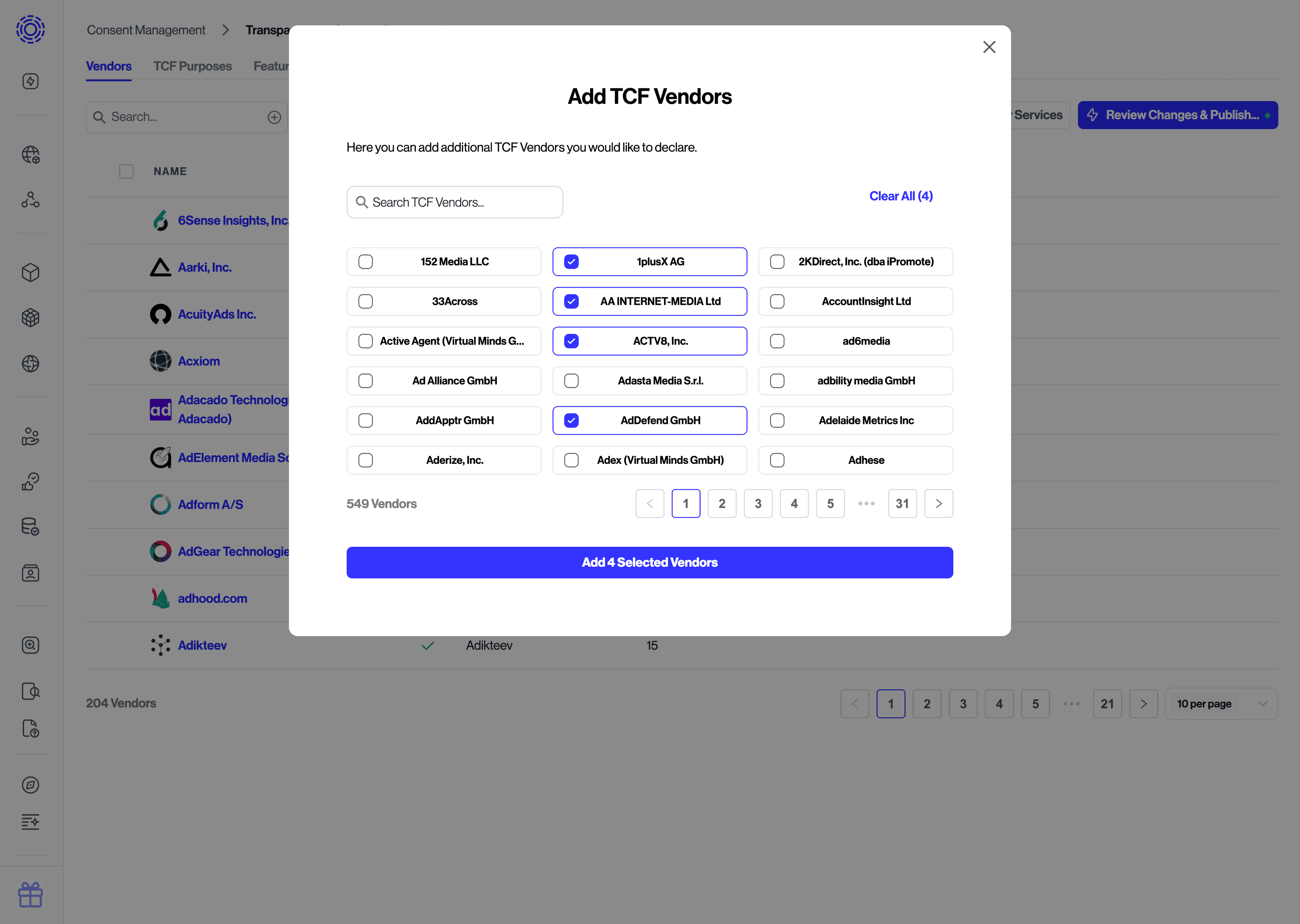 Add TCF Vendors