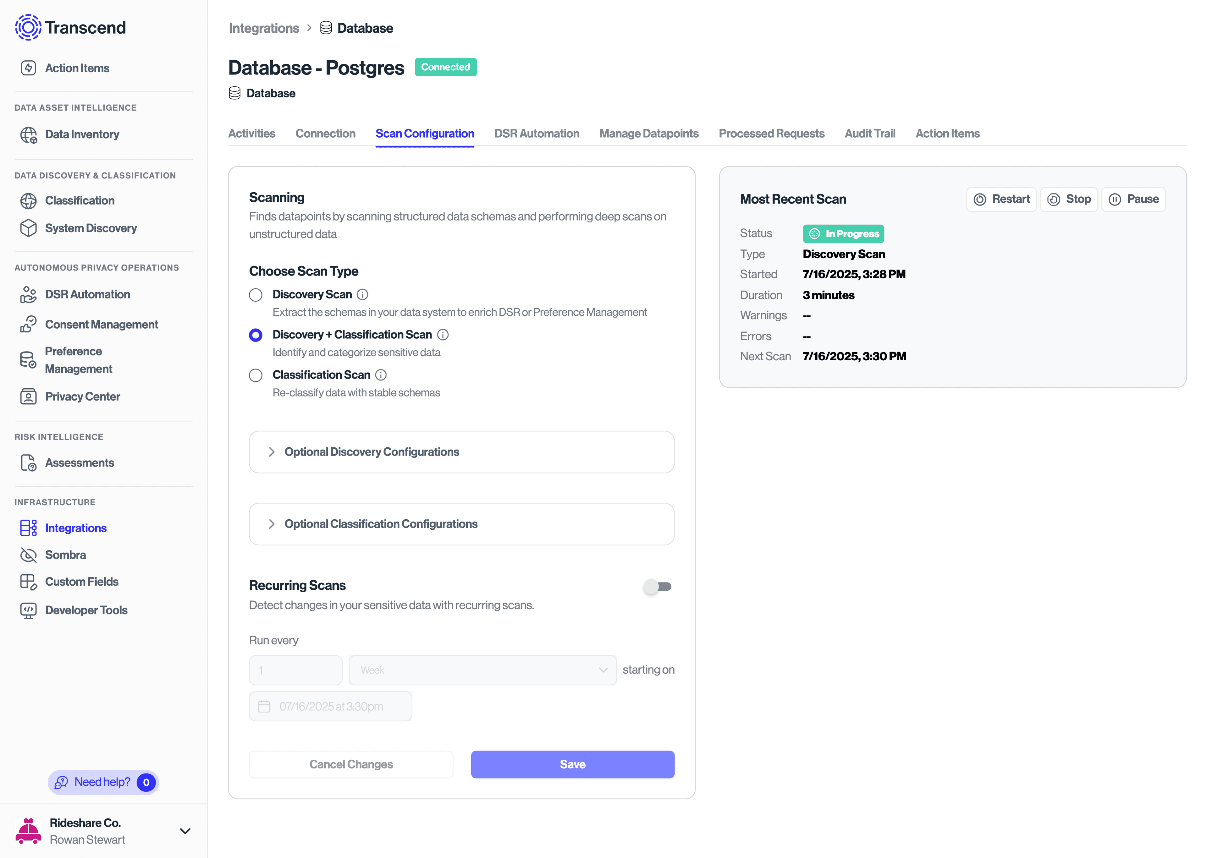 View datapoints and their categories