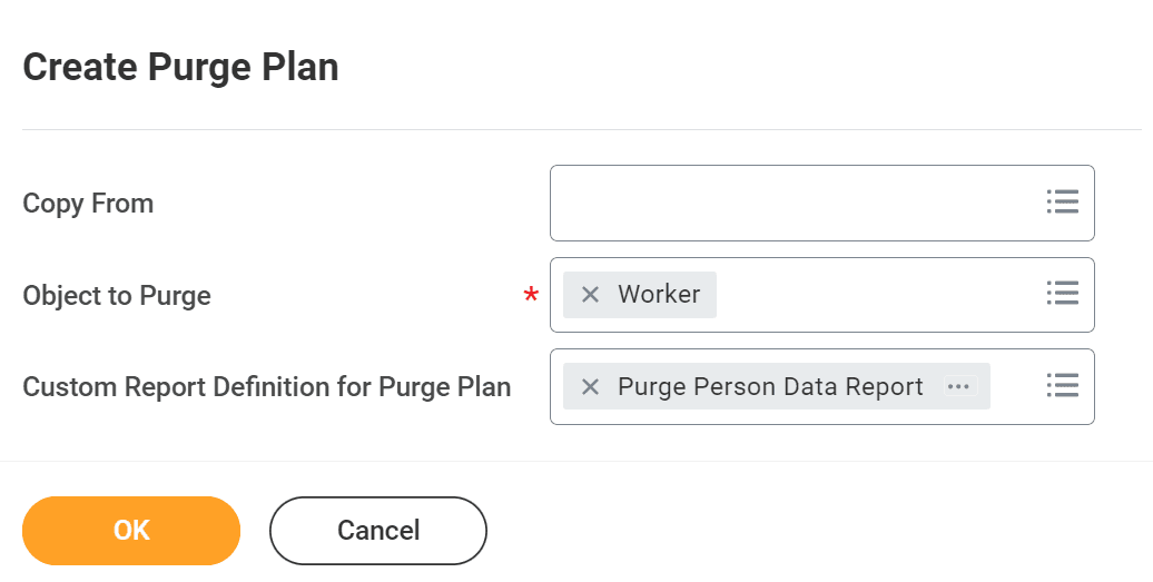 Create purge plan form example