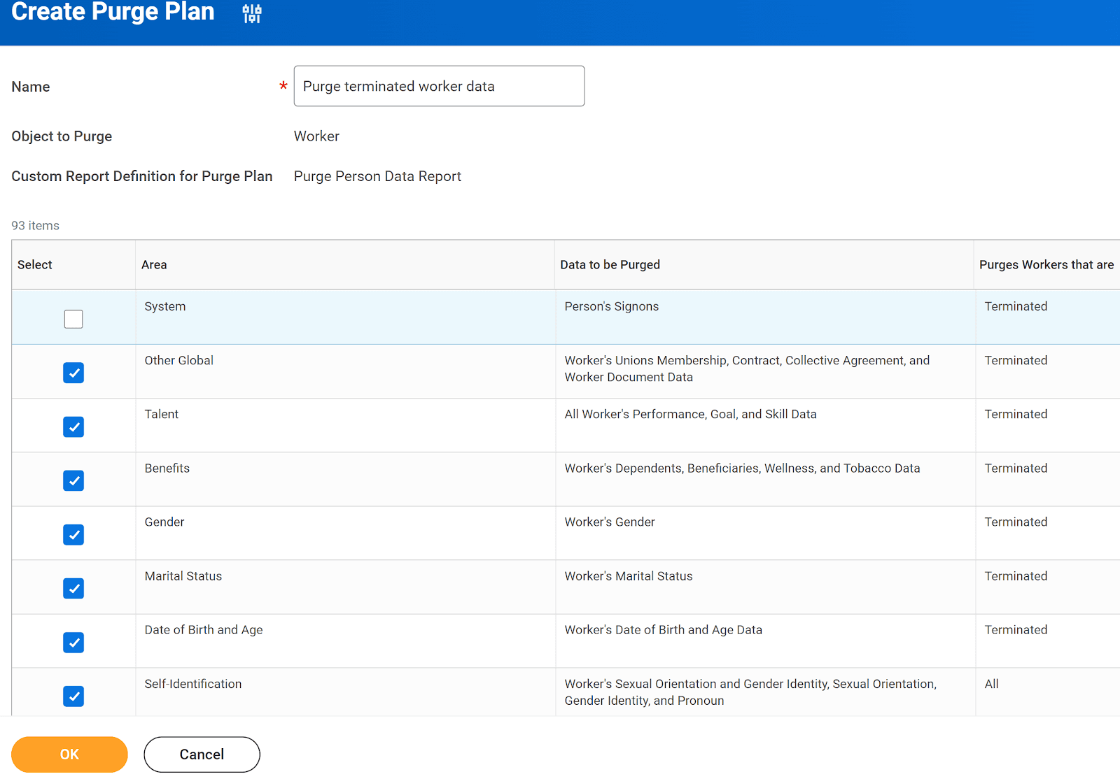 Create purge plan example