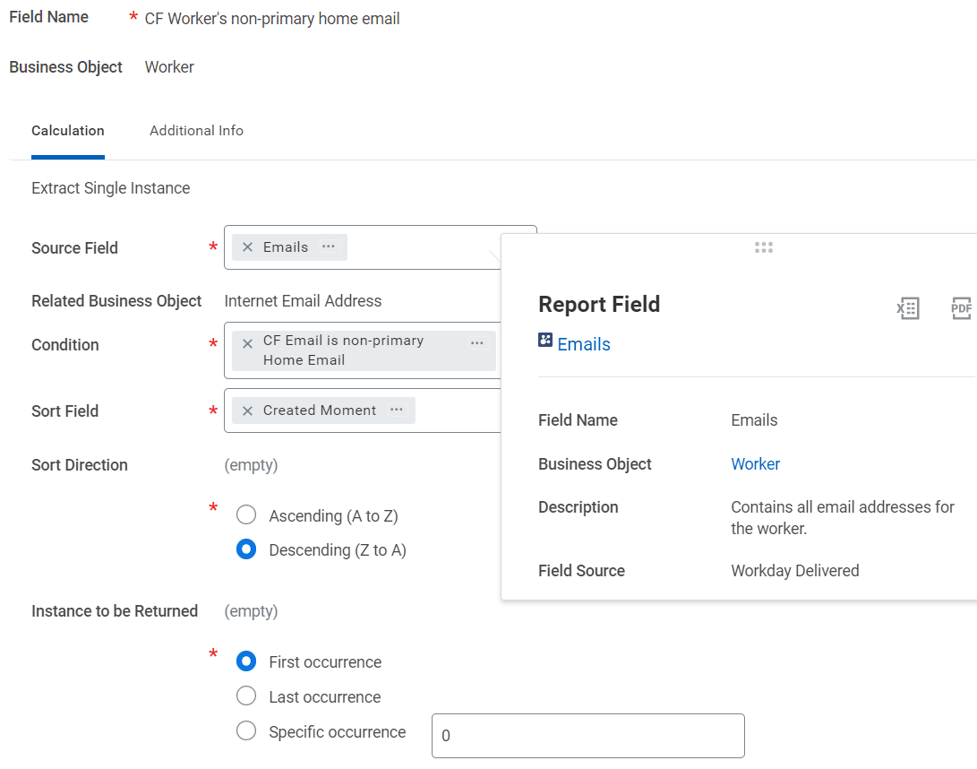 Example of creating a calculated field