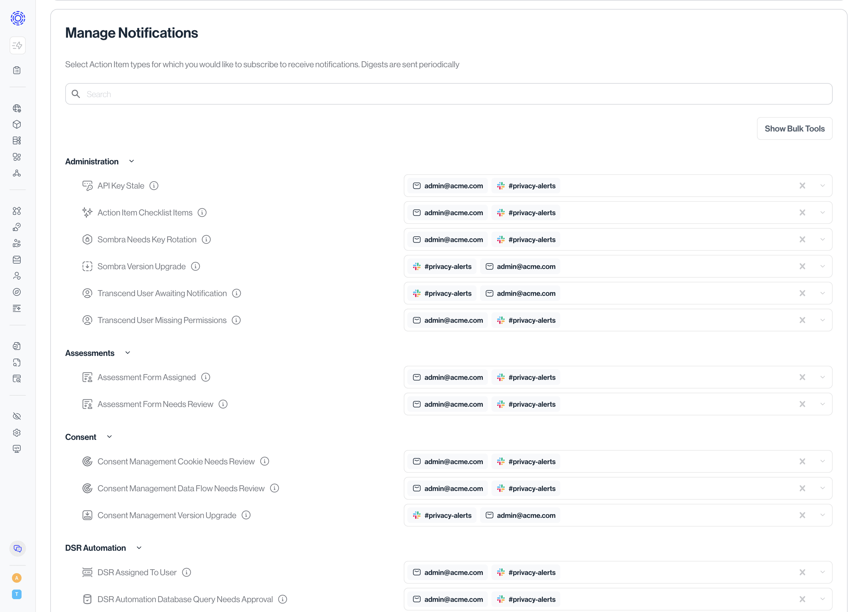 Manage Organization Notifications