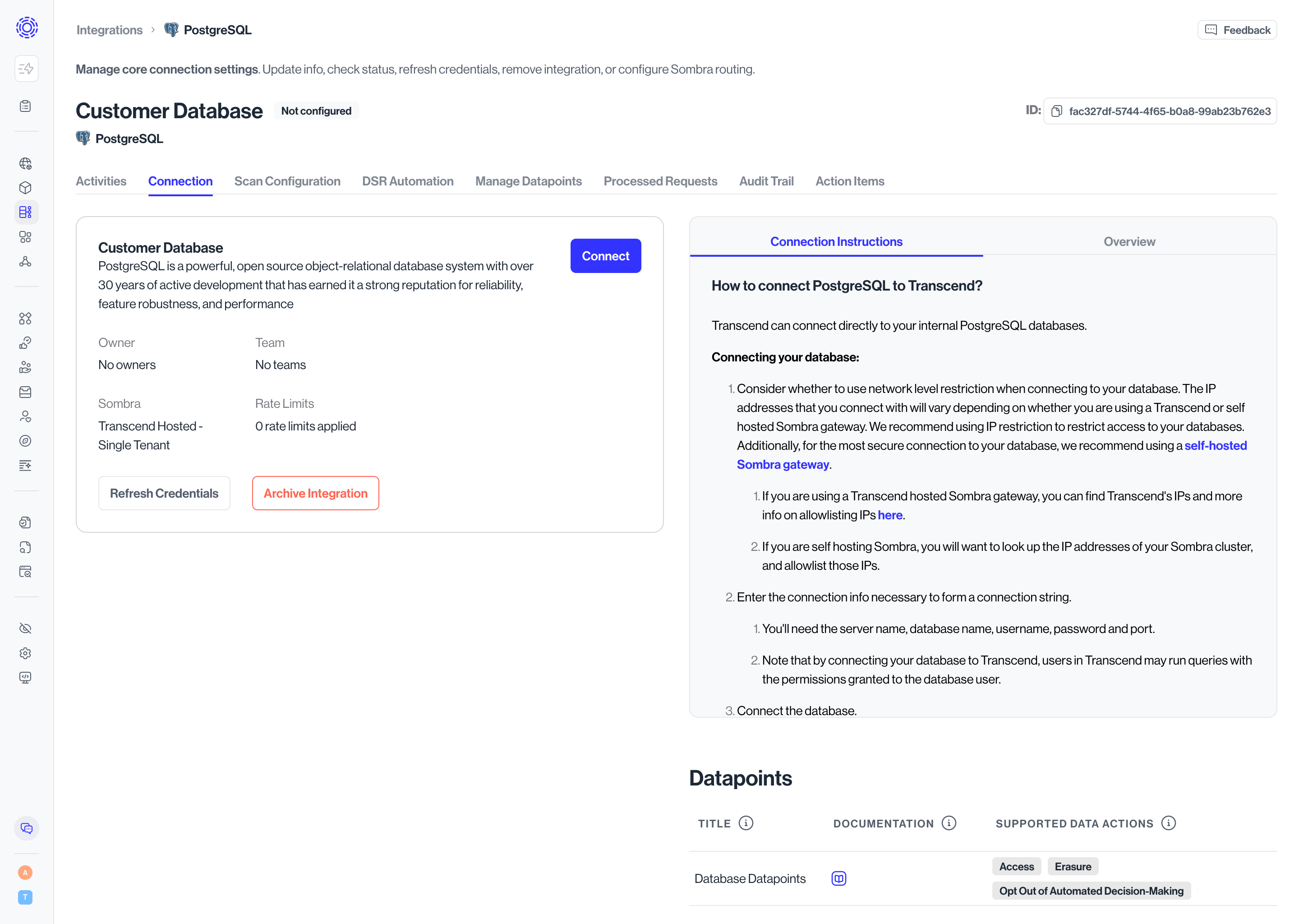 View integration connection instructions
