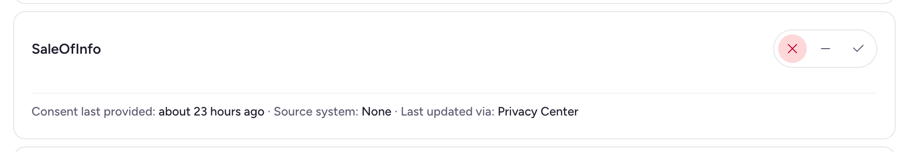 Example of a Privacy Center updated purpose