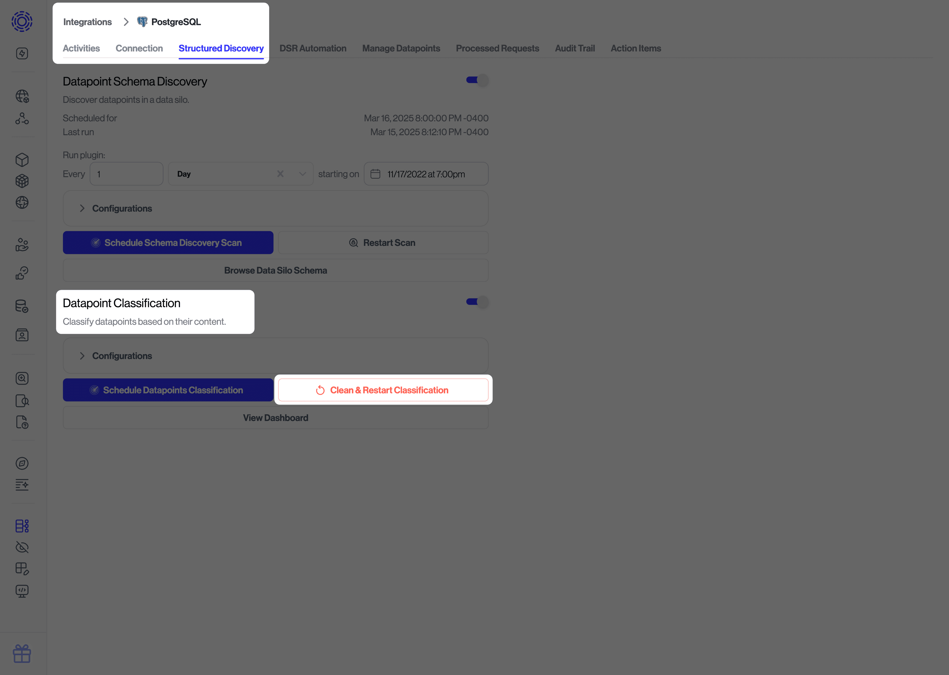 Clean and Restart Classification