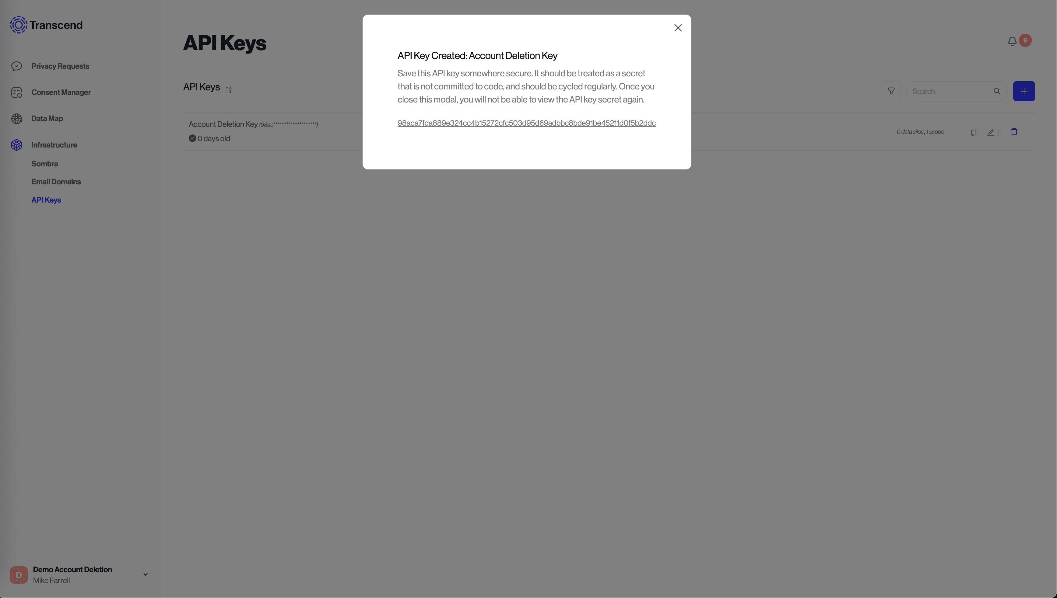 AccountDeletionApiKeySuccess