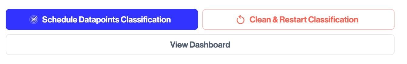 Clean & Restart Classifications button