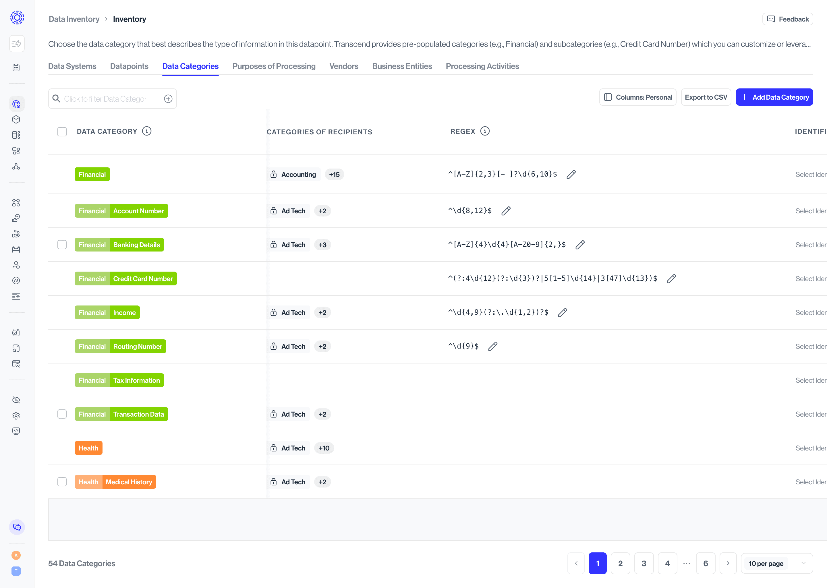 Adding custom regular expressions to help with classification