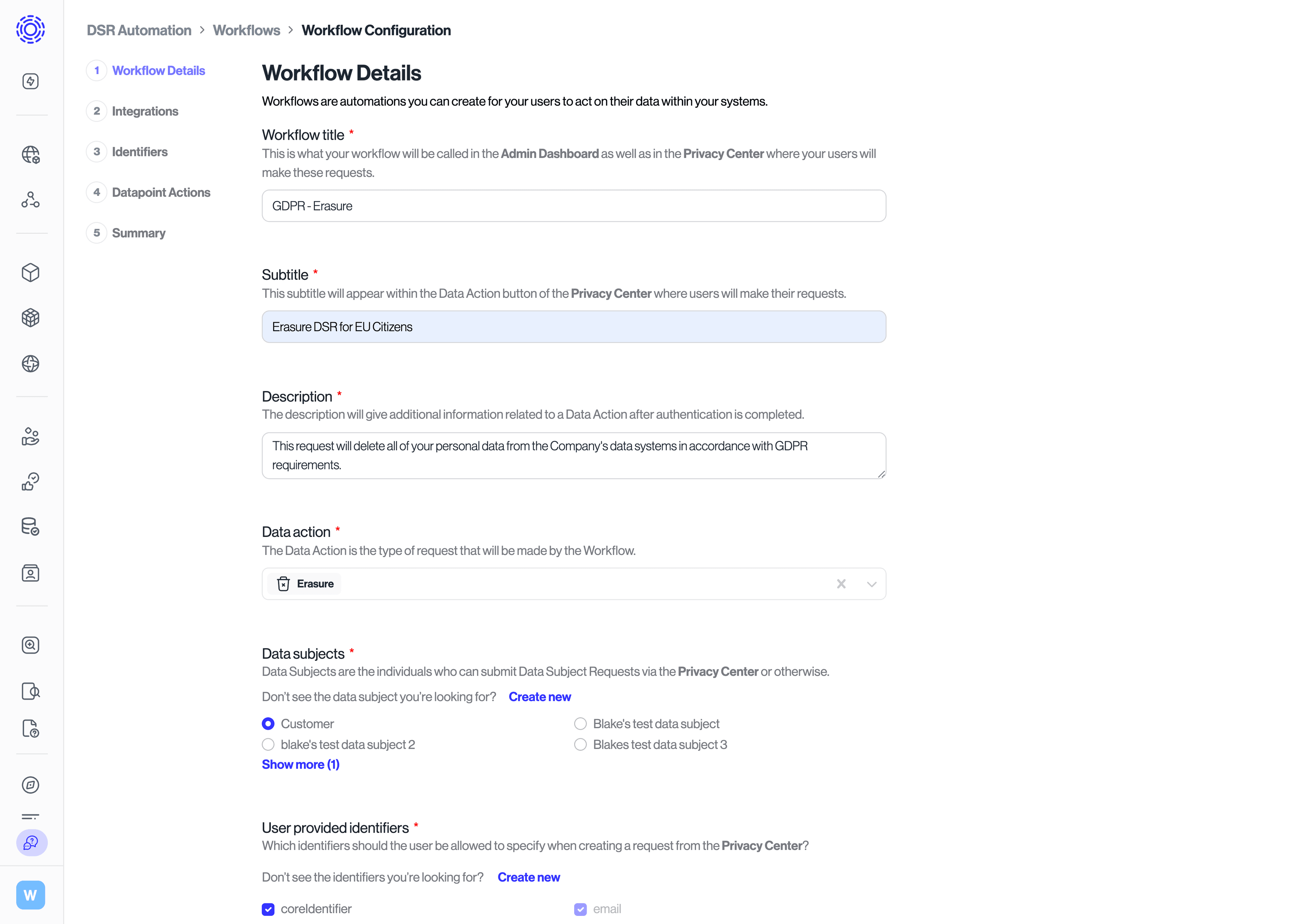 Workflow Details Start View