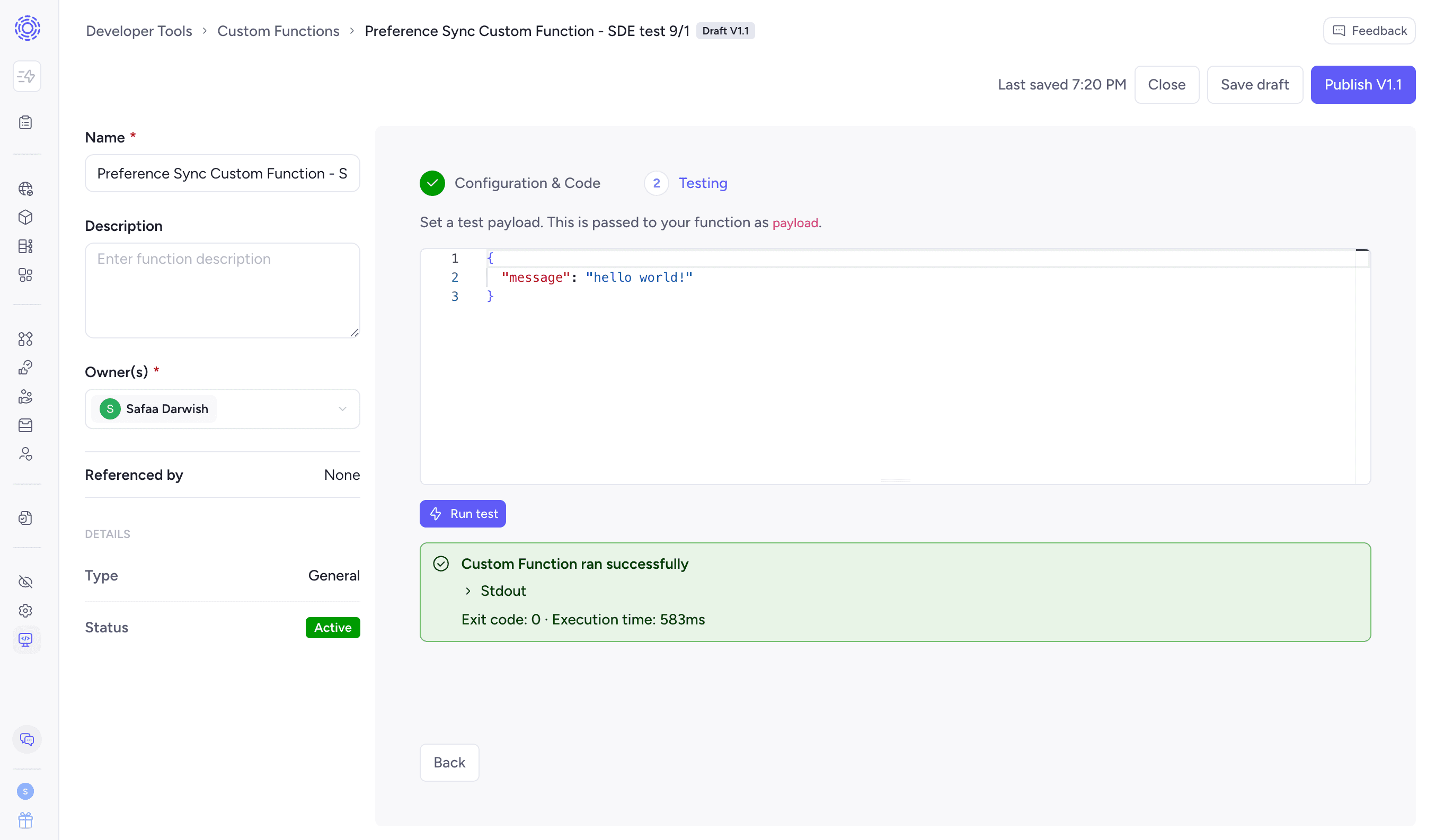 Custom Function Testing