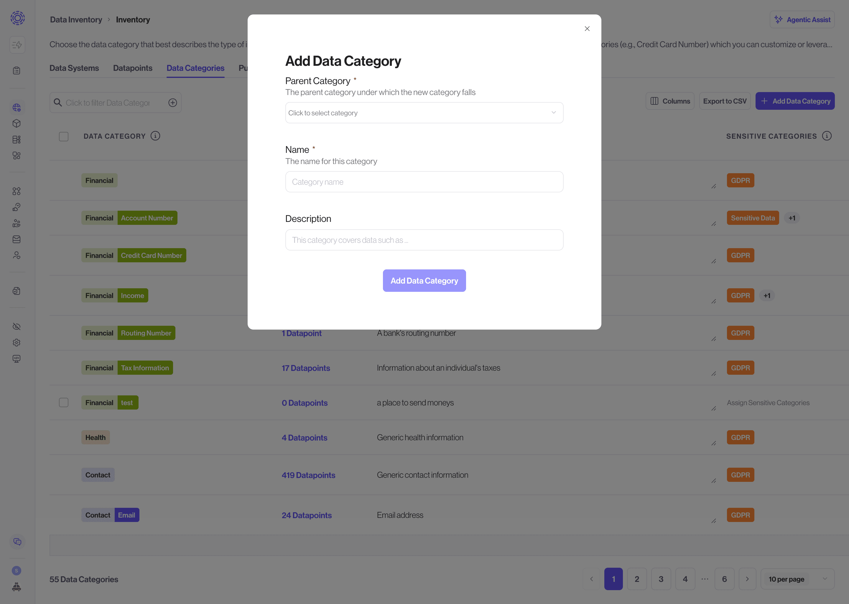 Adding a Data Category
