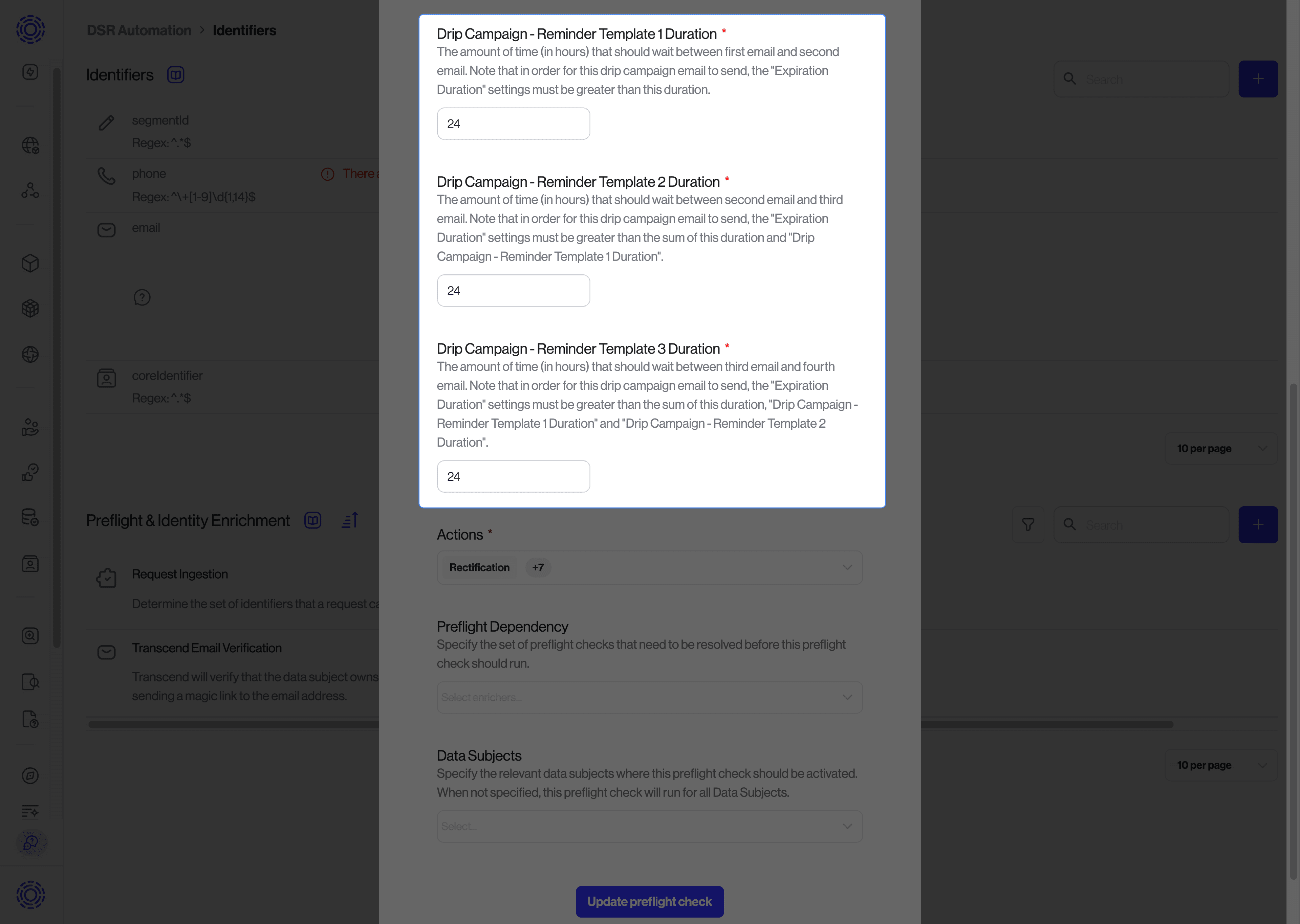 Email Verification expiration with notification.