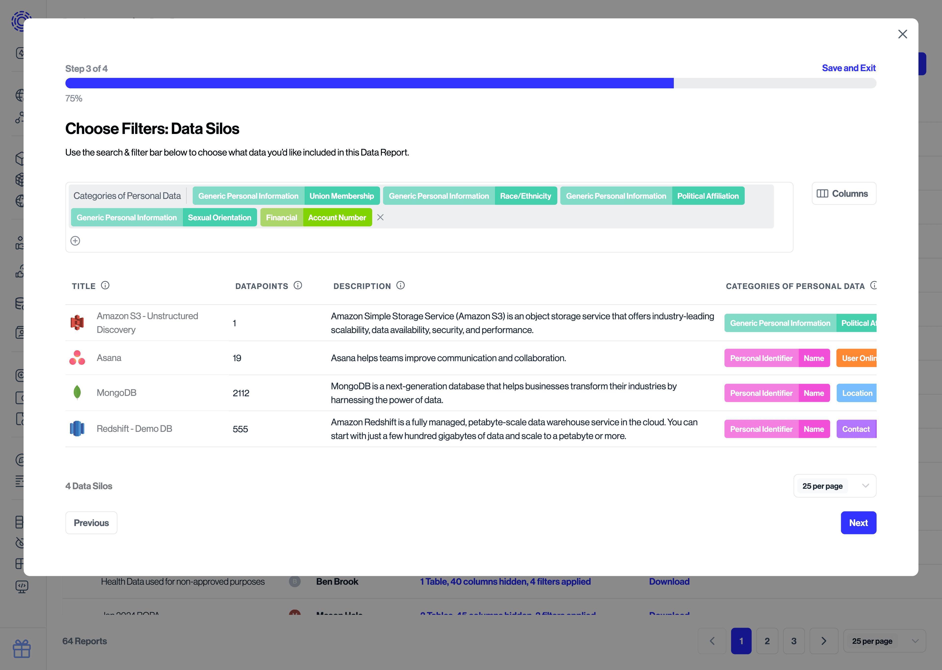 Data Reports - Applying Filters