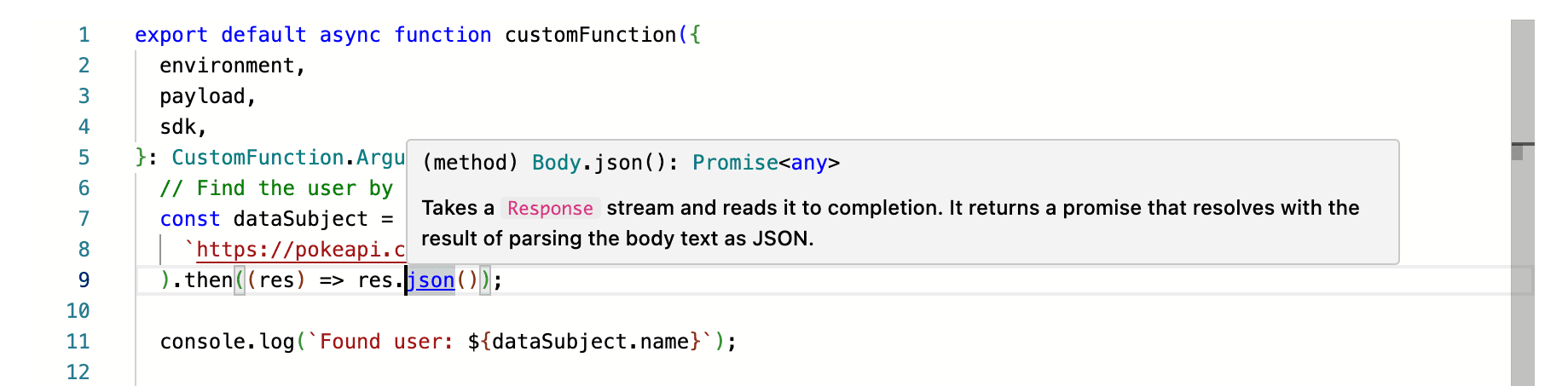 Custom Function Intellisense