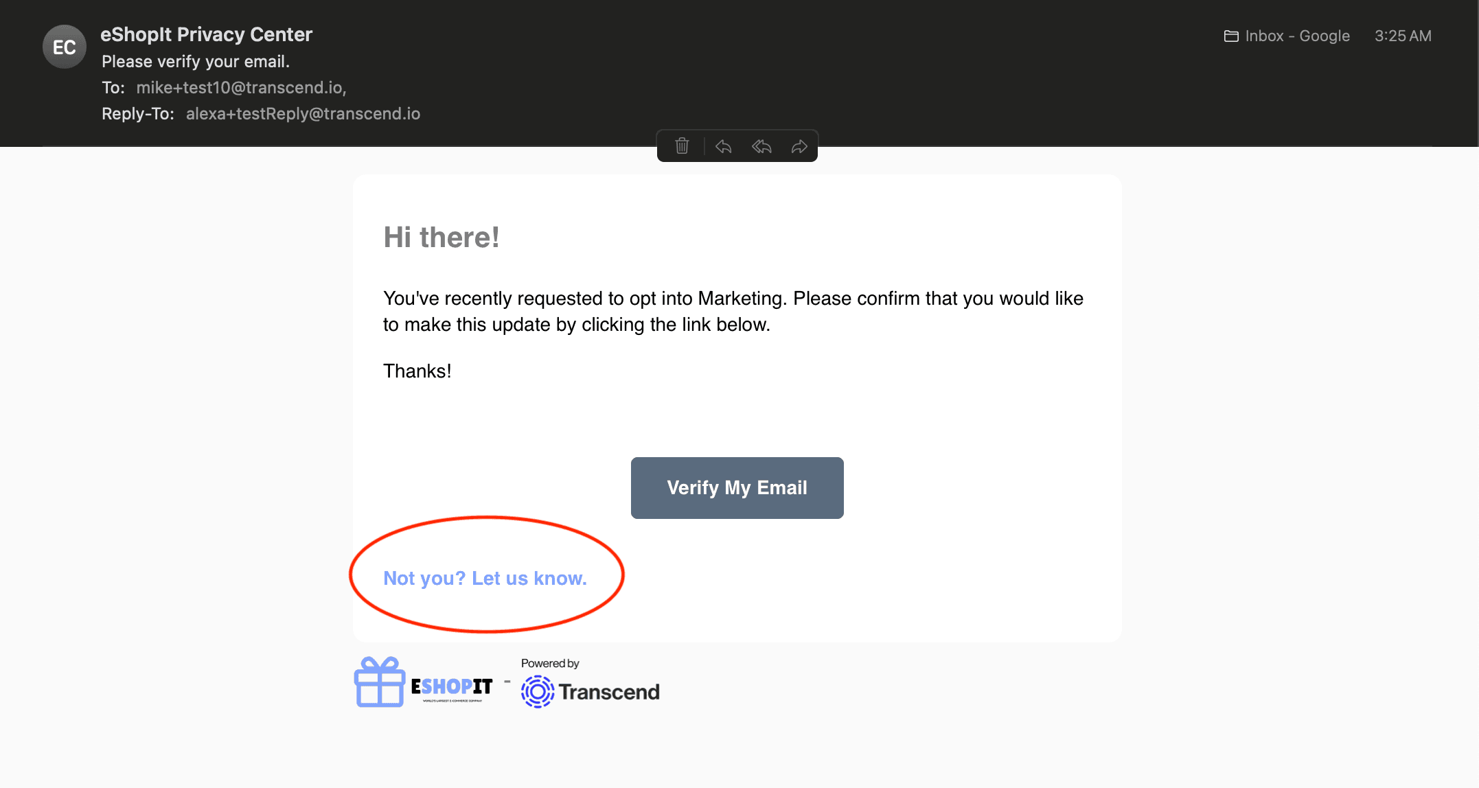 Preference Management double opt-in email rejection