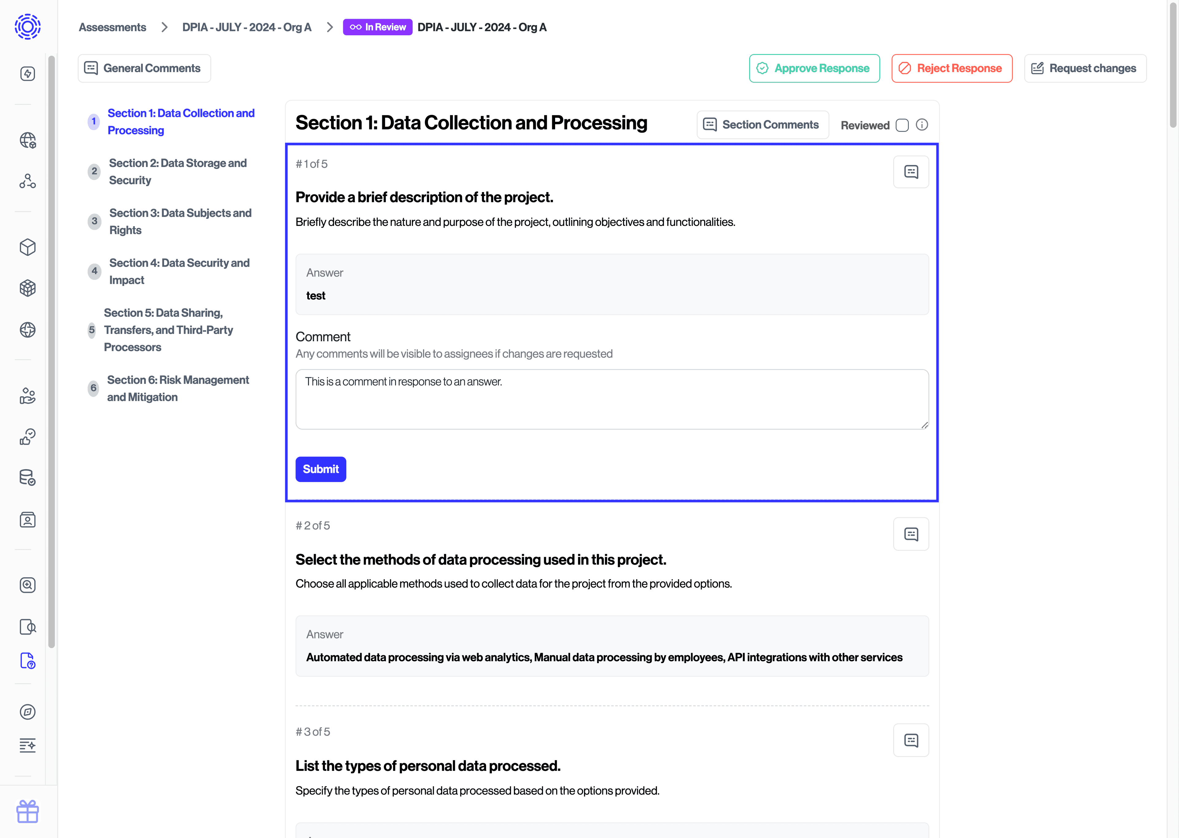 Comment on Responses