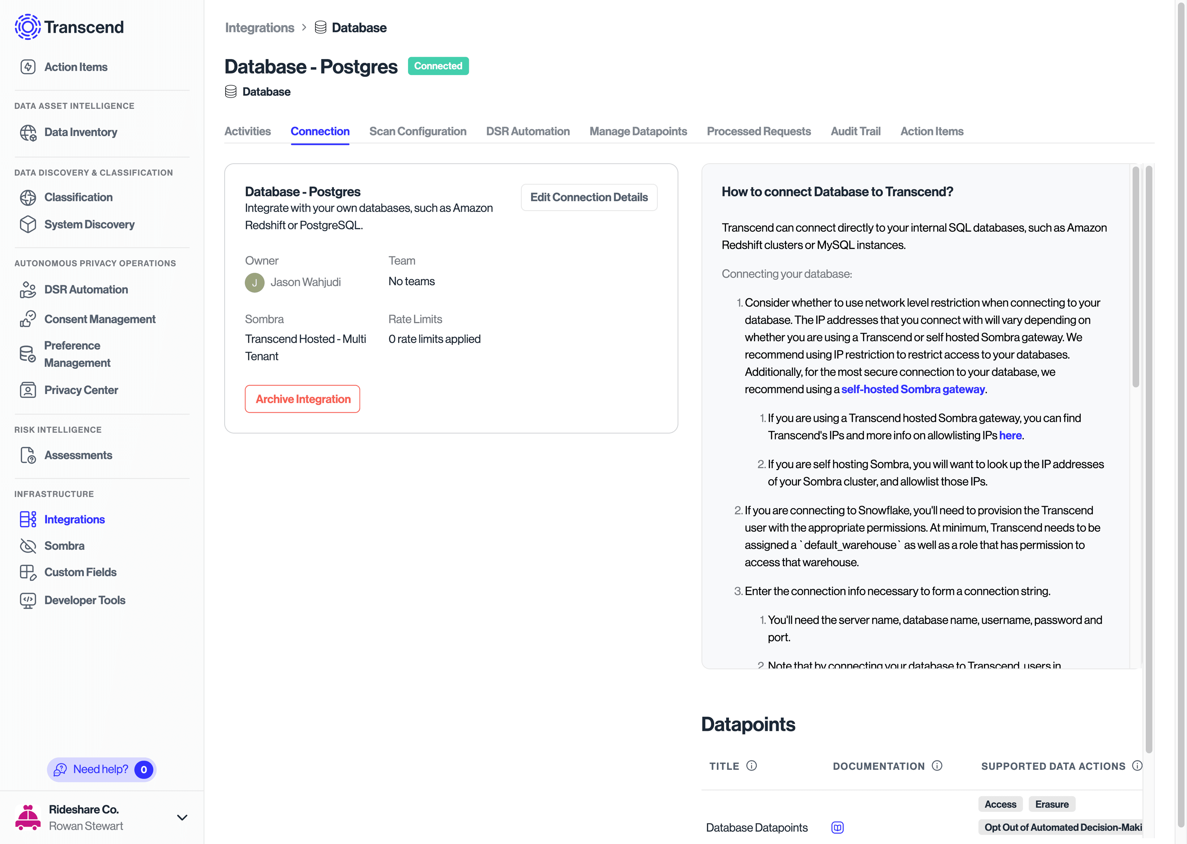 Systems with recurring scans on in Integrations > Connection