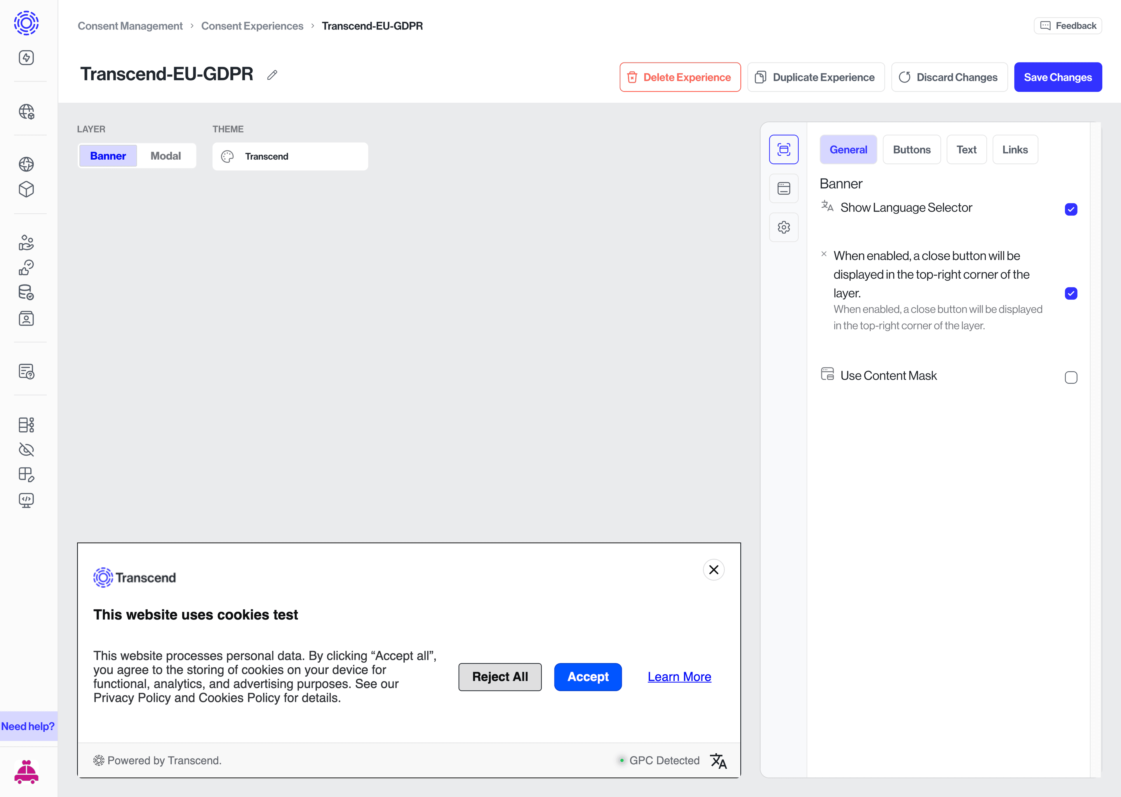Experience general editor