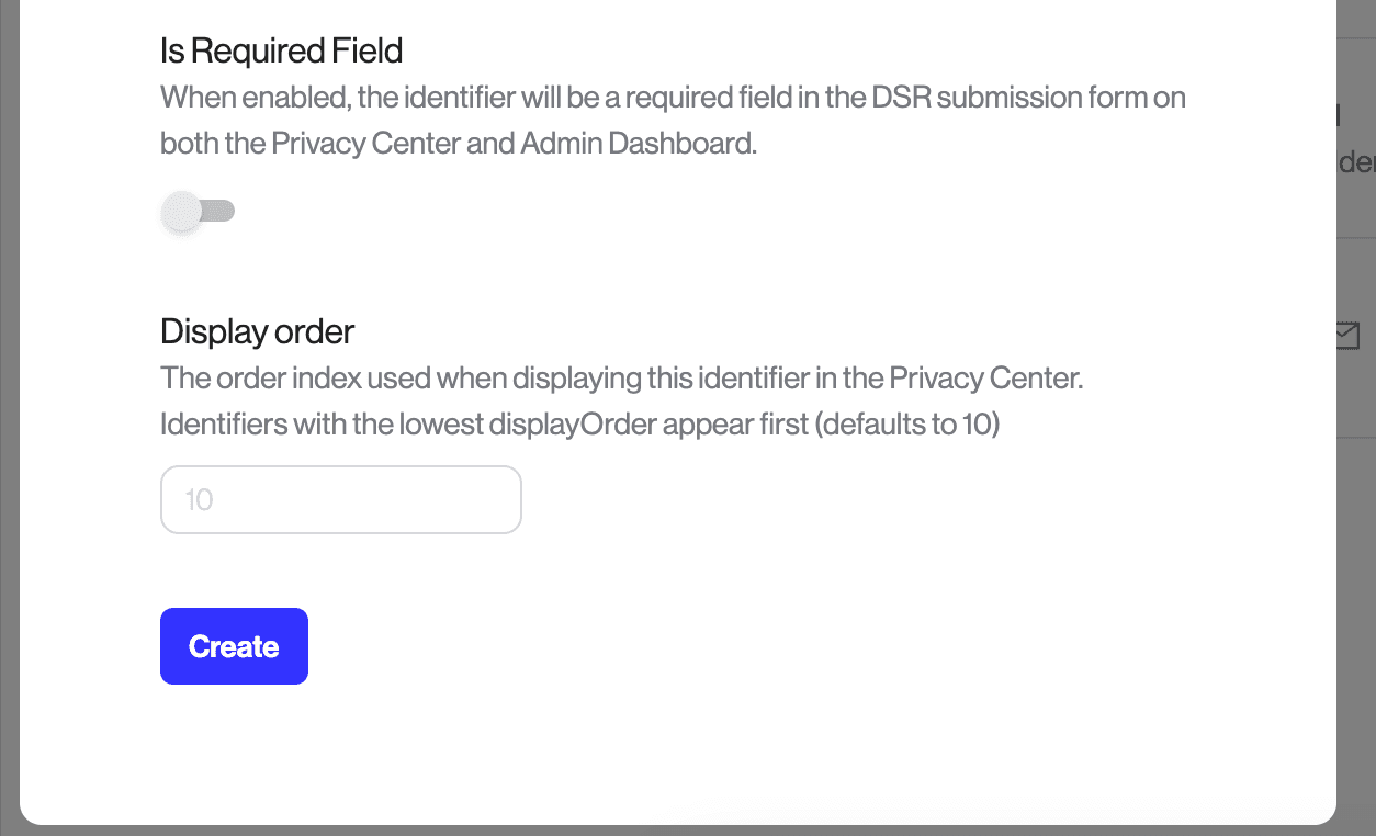 Identifier display order settings