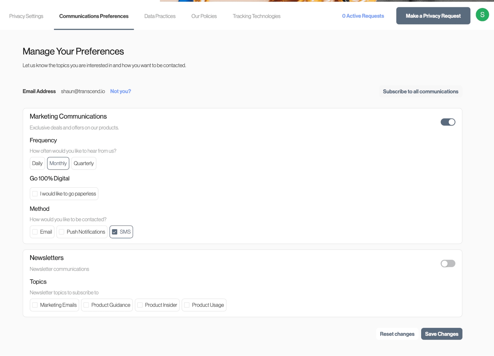Preference Management collection point diagram overview