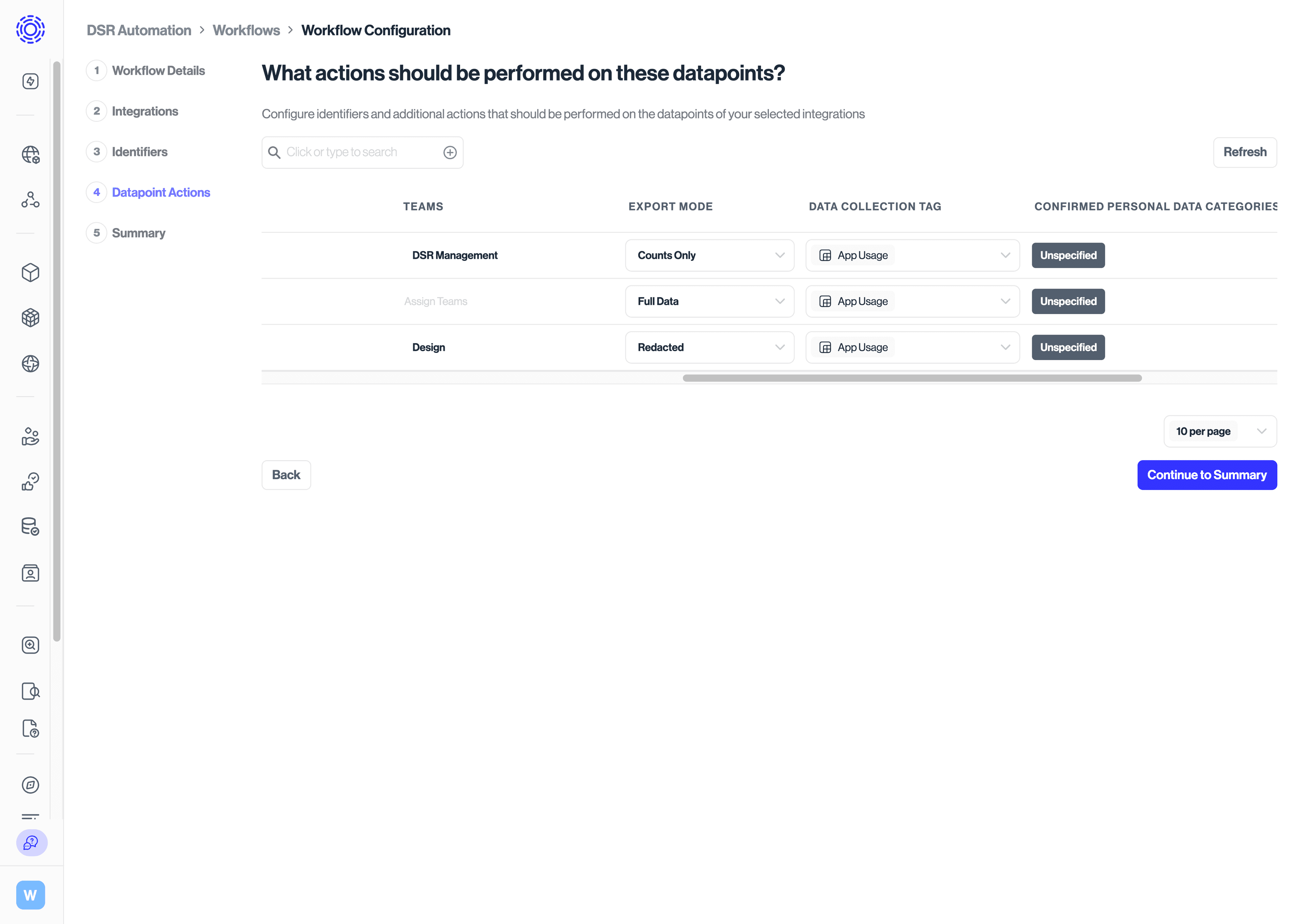 Datapoint Action Export Mode