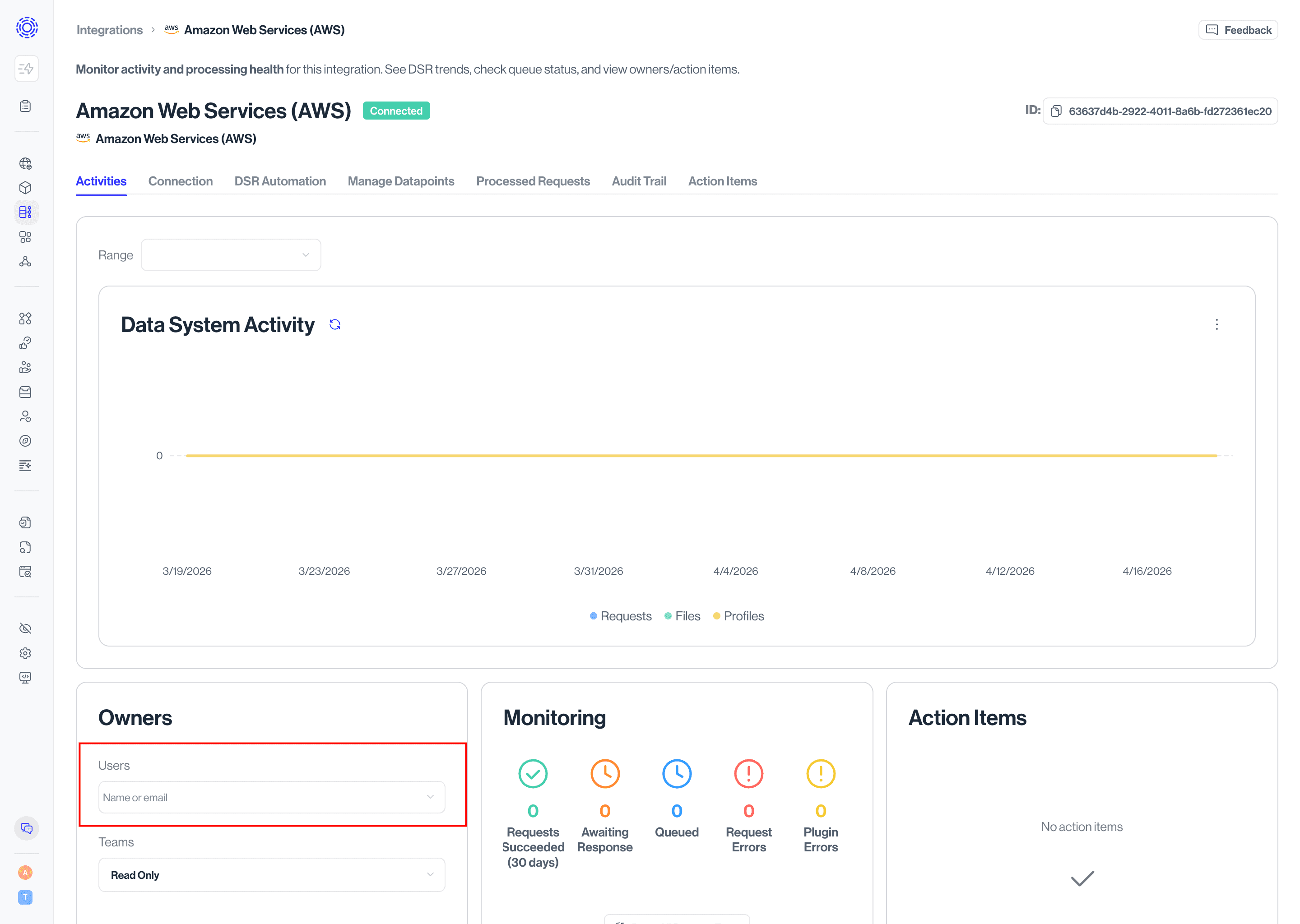 The overview details of the Dashlane integration