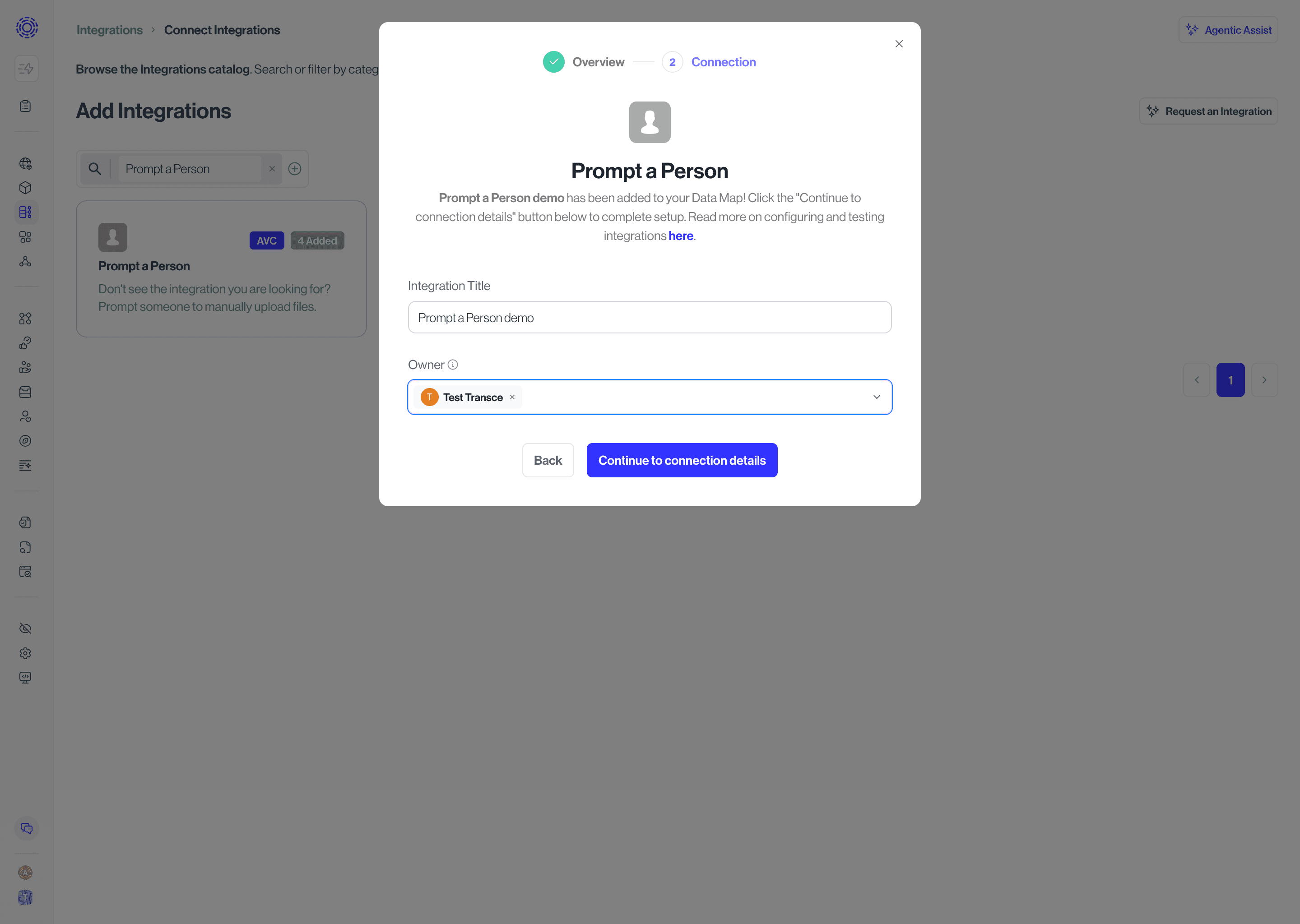 Screenshot of the "Prompt-a-Person" configuration screen