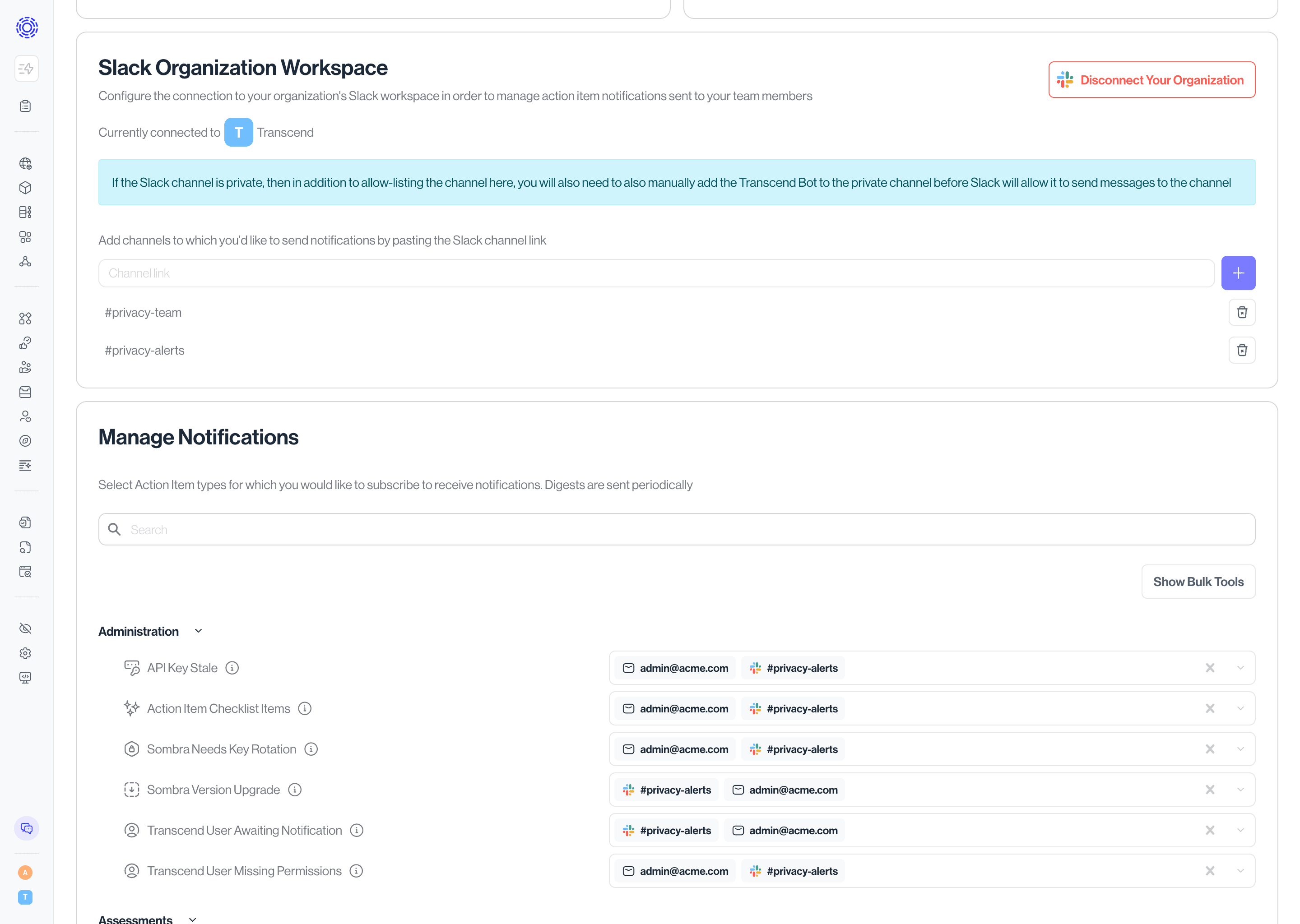 Manage Organization Notifications