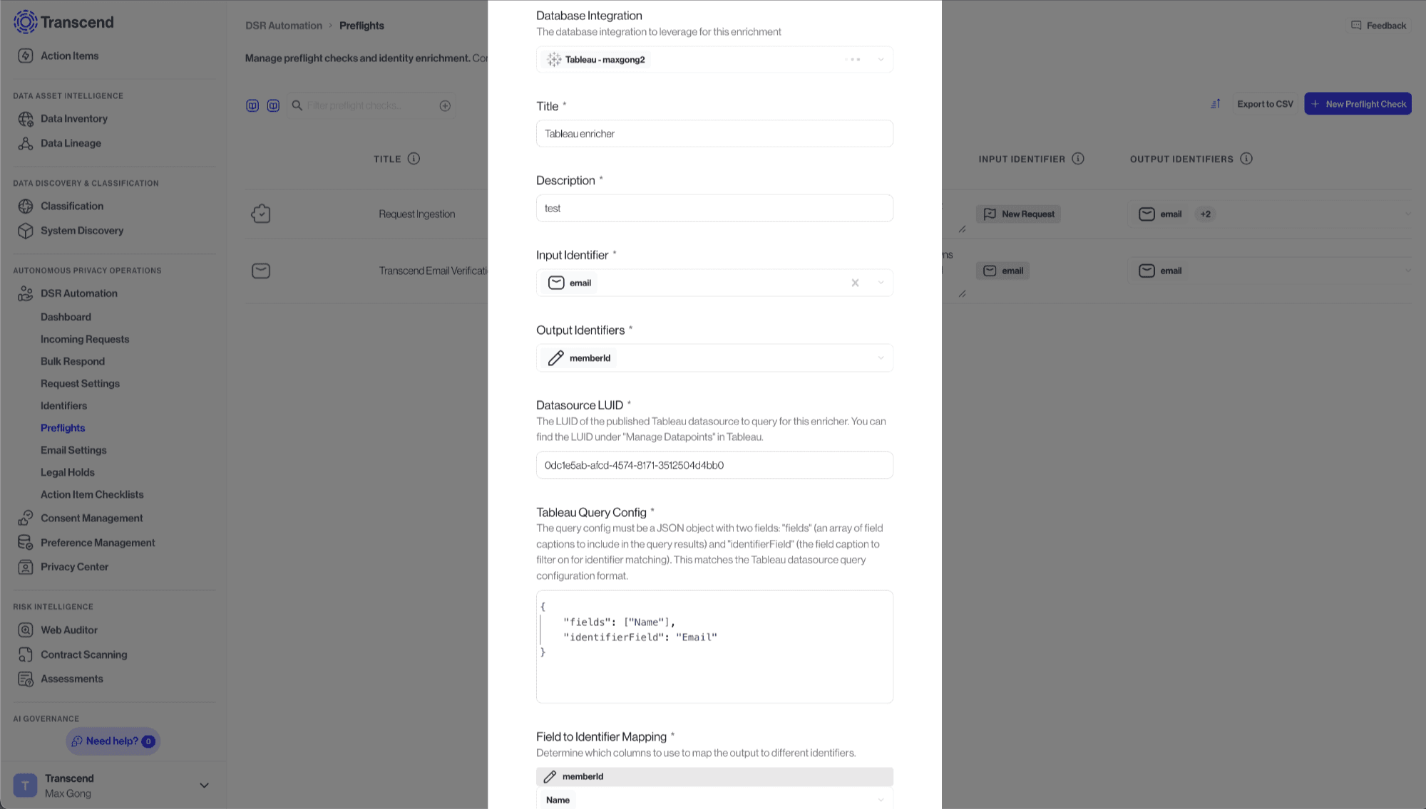Setting up Tableau pre-flight enricher