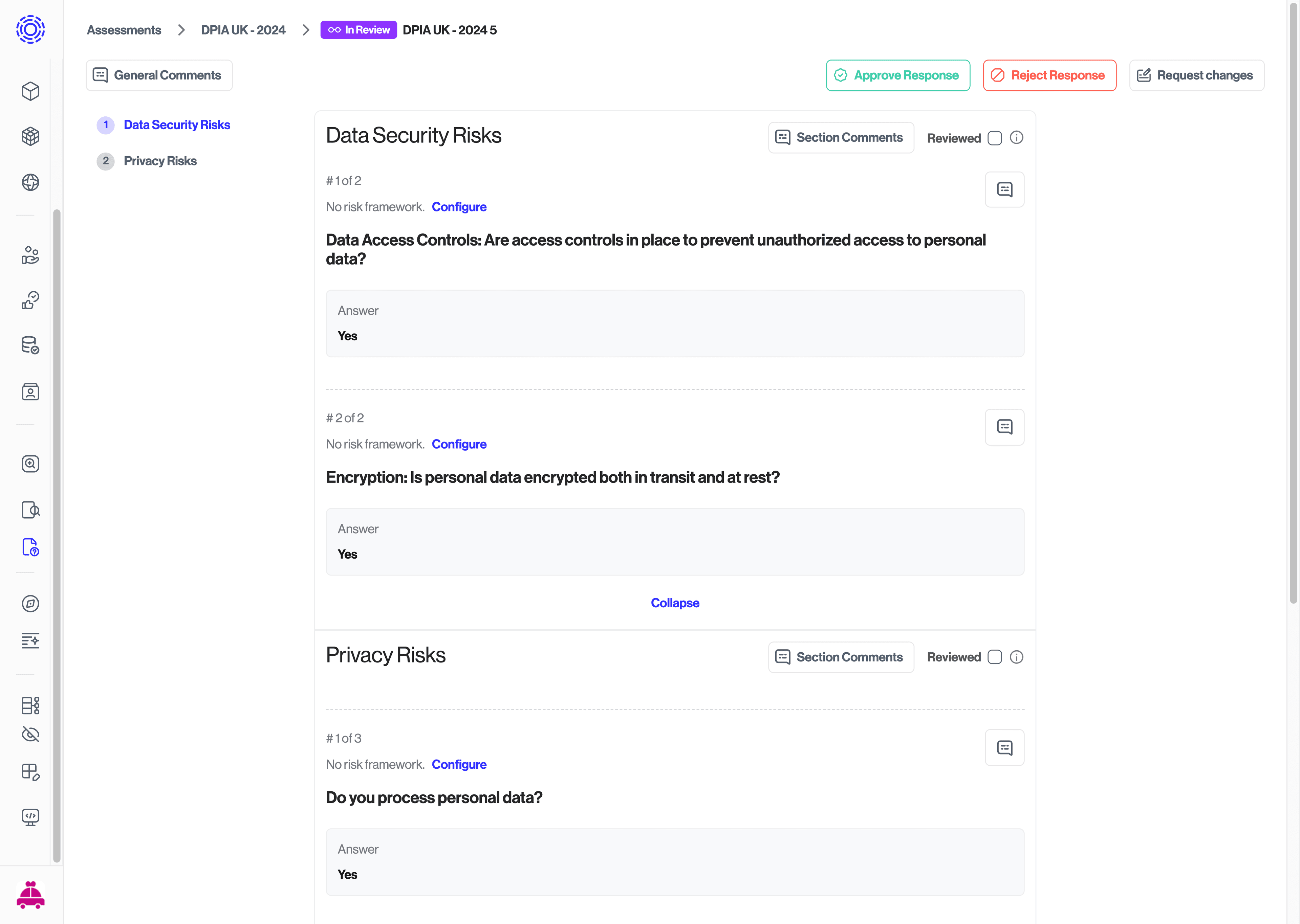 Adding risk scores to question responses