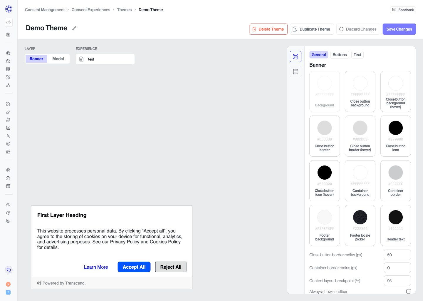 Consent Style Quick Settings