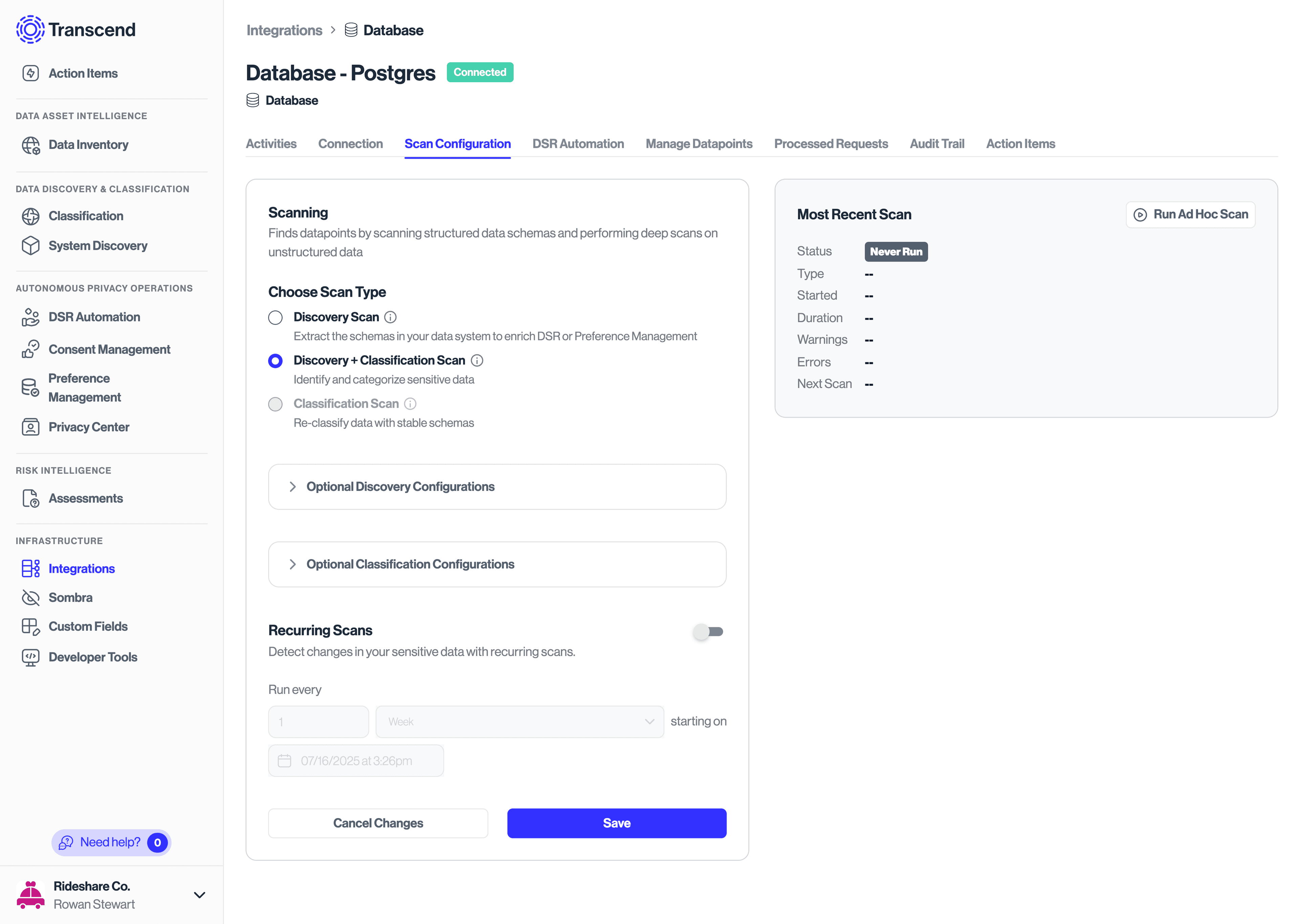 View datapoints and their categories