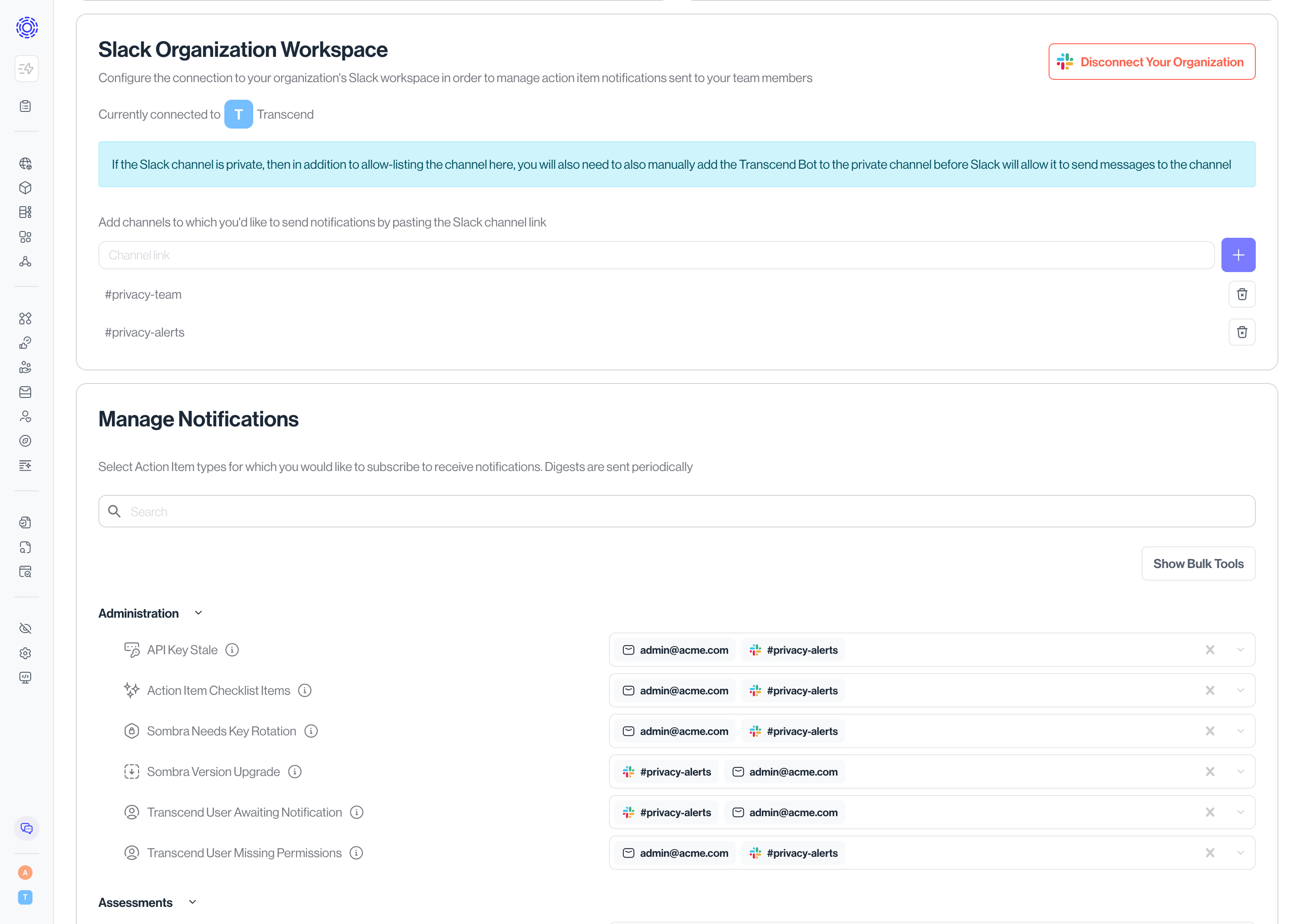 Manage Organization Notifications