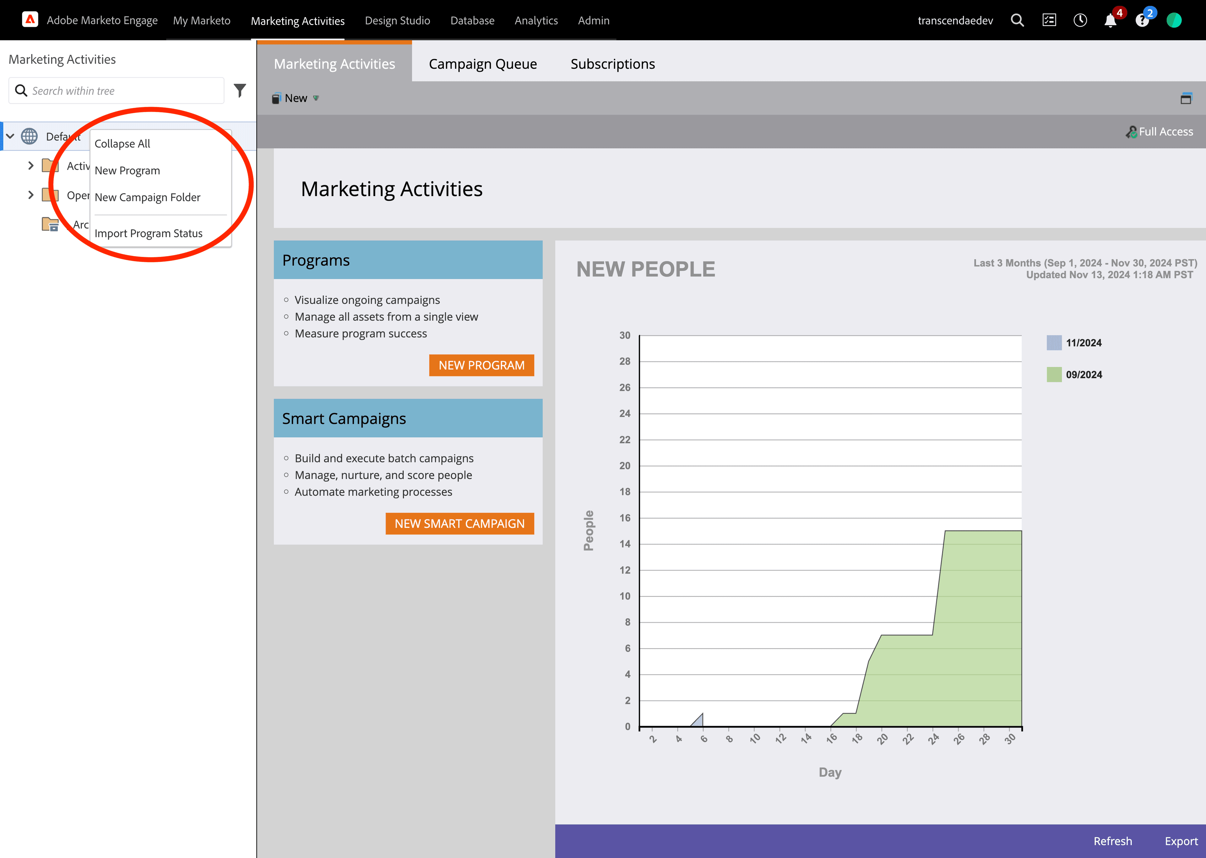 Create a new campaign folder